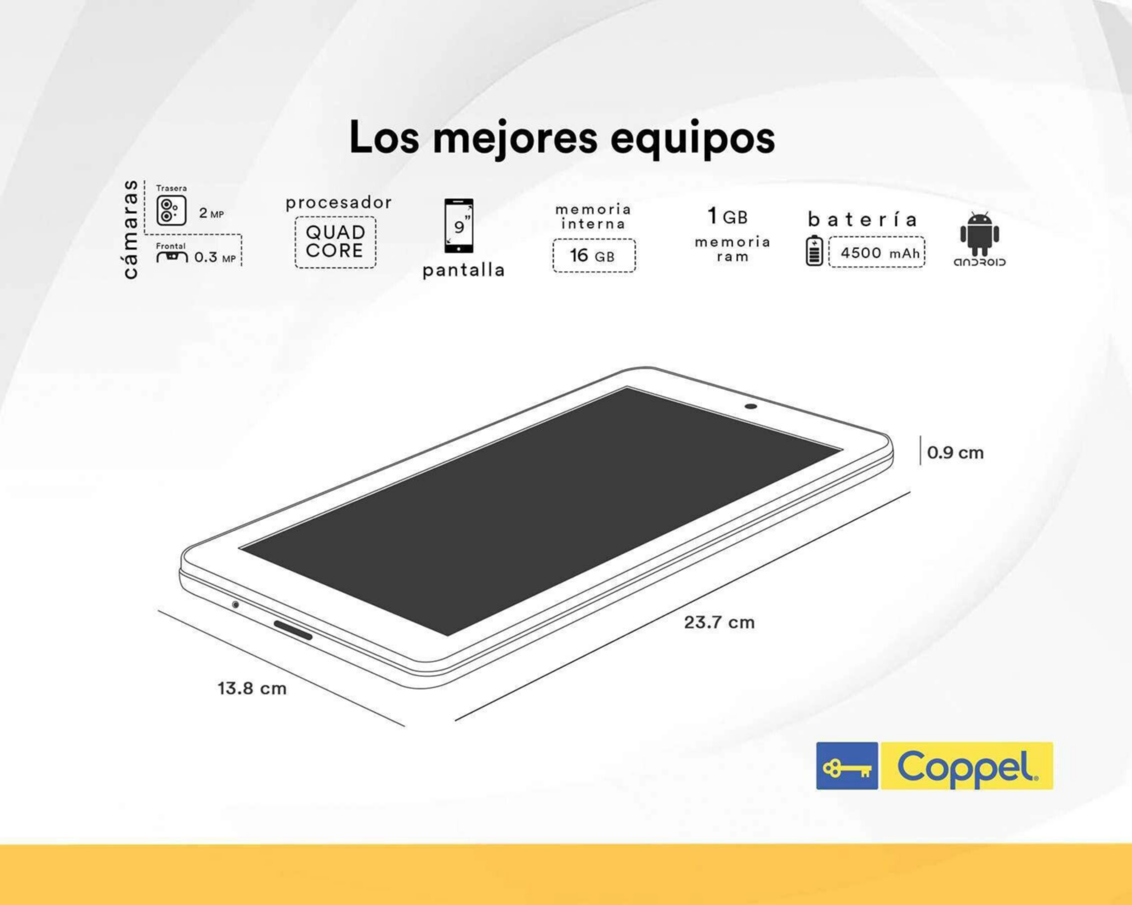 Foto 6 pulgar | Tablet Techpad 916 9" 16 GB Wi-Fi Android 1GB Blanca