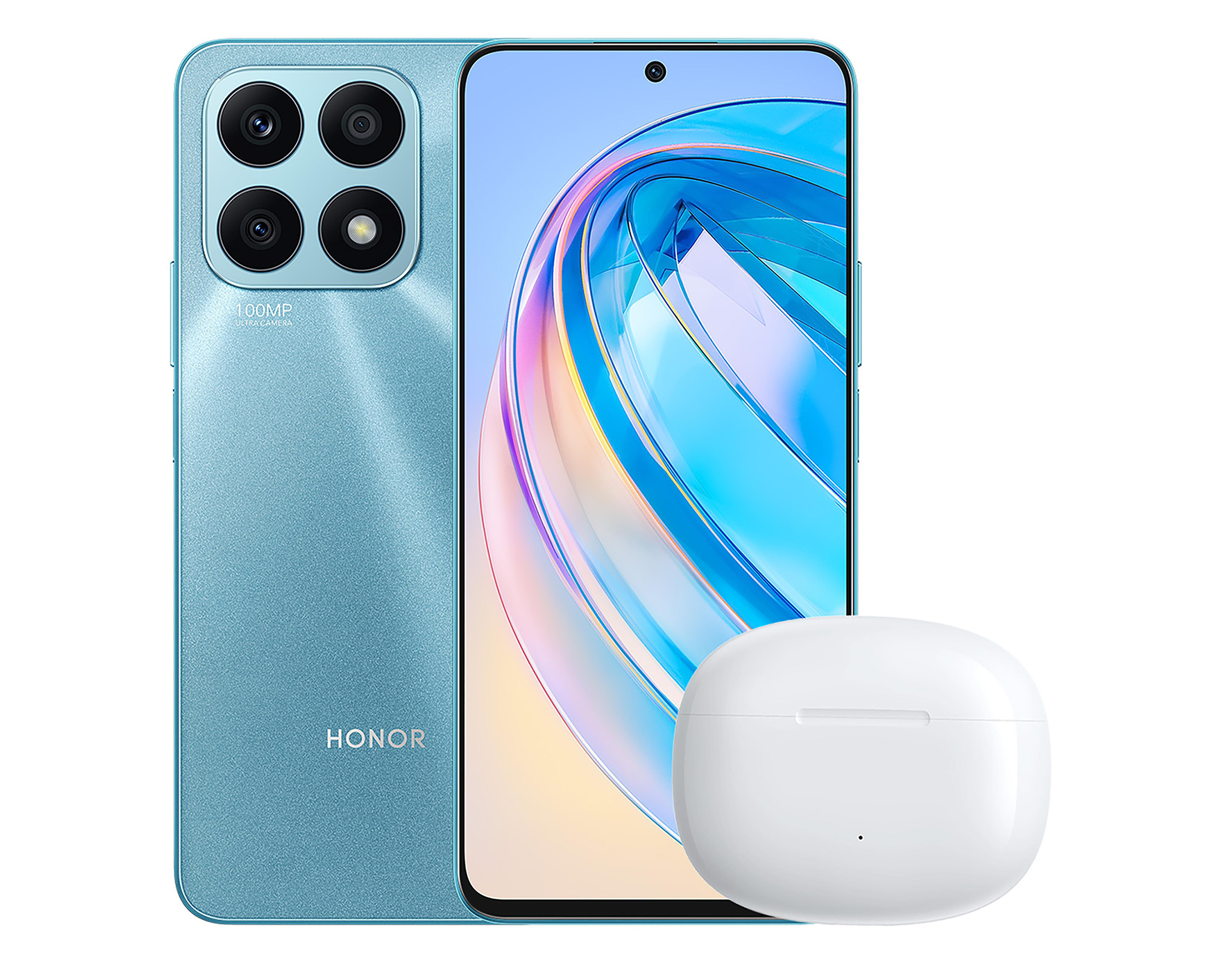 Celular Honor Desbloqueado X8A 128 GB Cyan + Audífonos