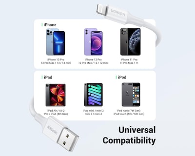 Foto 4 | Cable Lightning a USB-A Ugreen 1 M