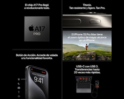 Foto 5 | Celular Apple iPhone 15 Pro Max Desbloqueado 1 TB Negro
