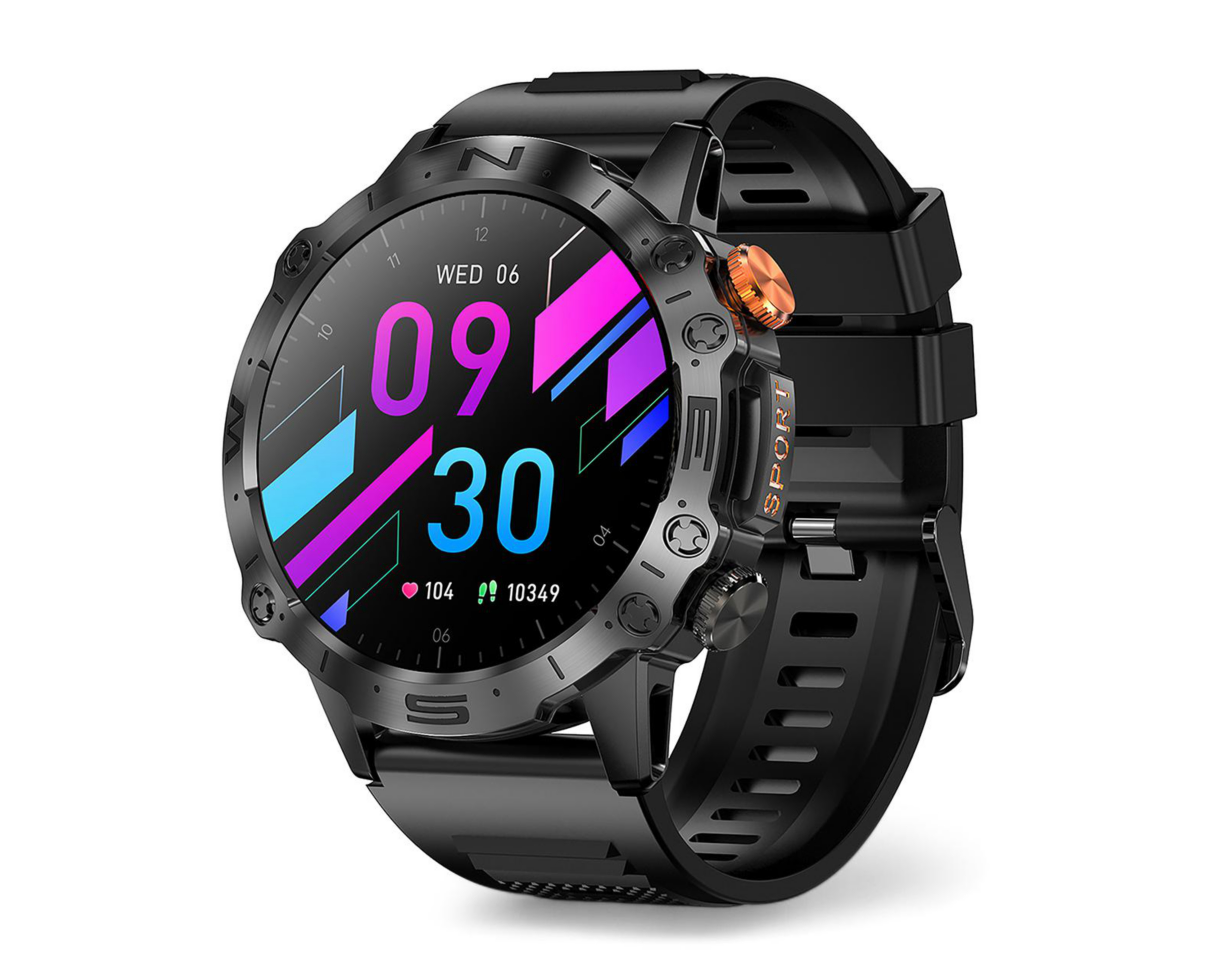 Smartwatch EVL SW130 Resistente a Salpicaduras Negro