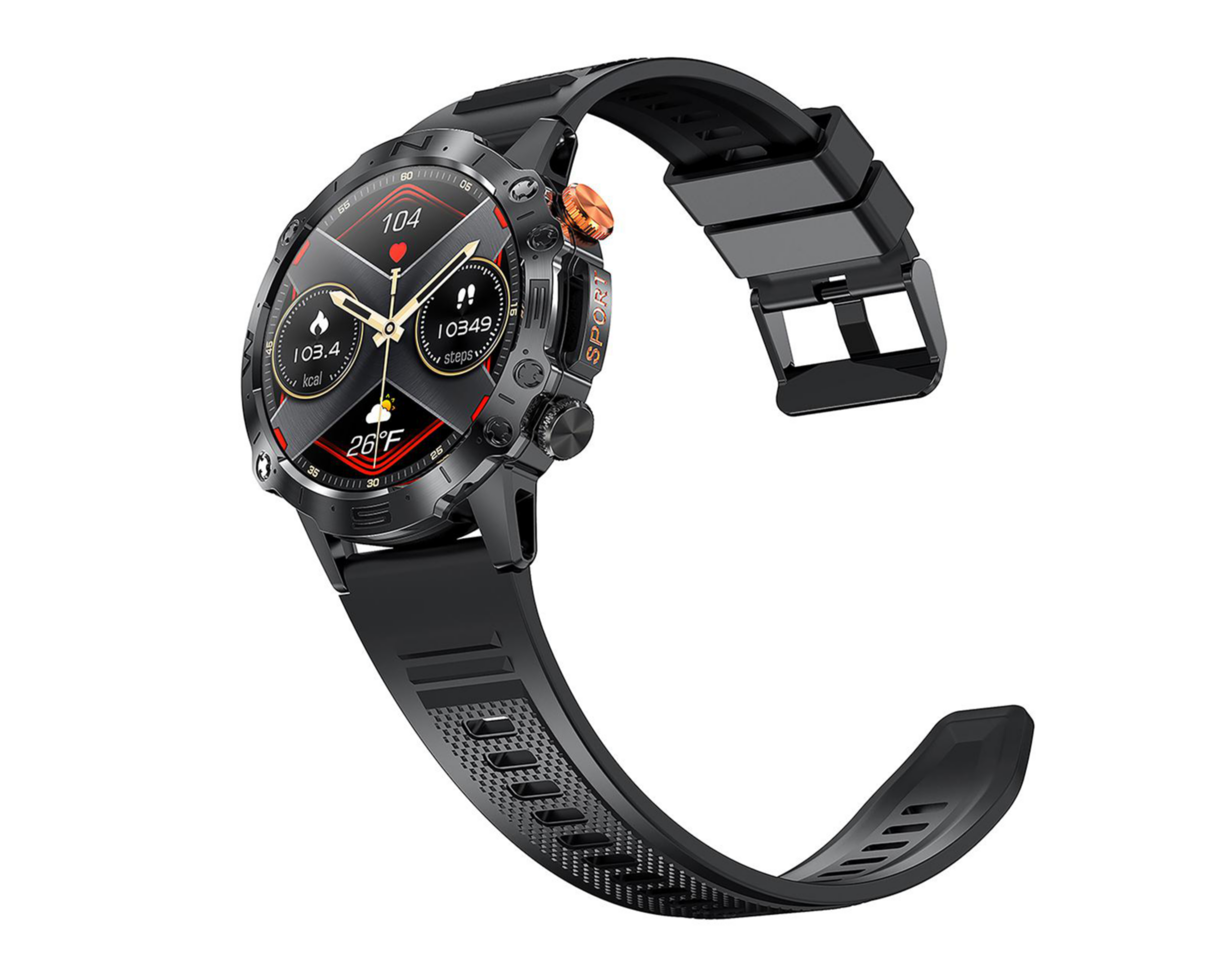 Foto 4 pulgar | Smartwatch EVL SW130 Resistente a Salpicaduras Negro