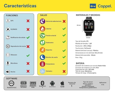 Foto 6 | Smartwatch STF Negro