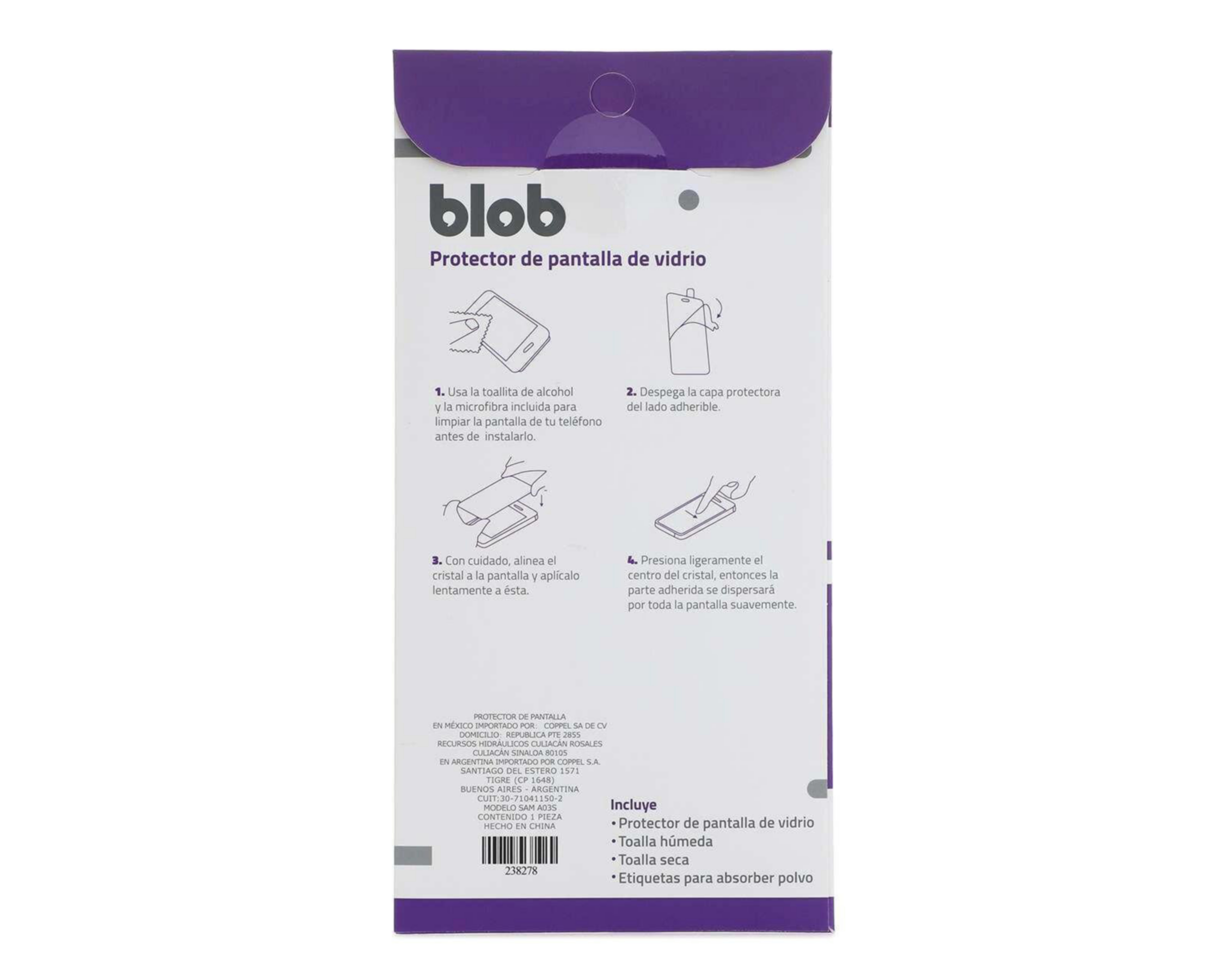 Foto 3 pulgar | Protector de Pantalla Blob para Samsung Galaxy A03S