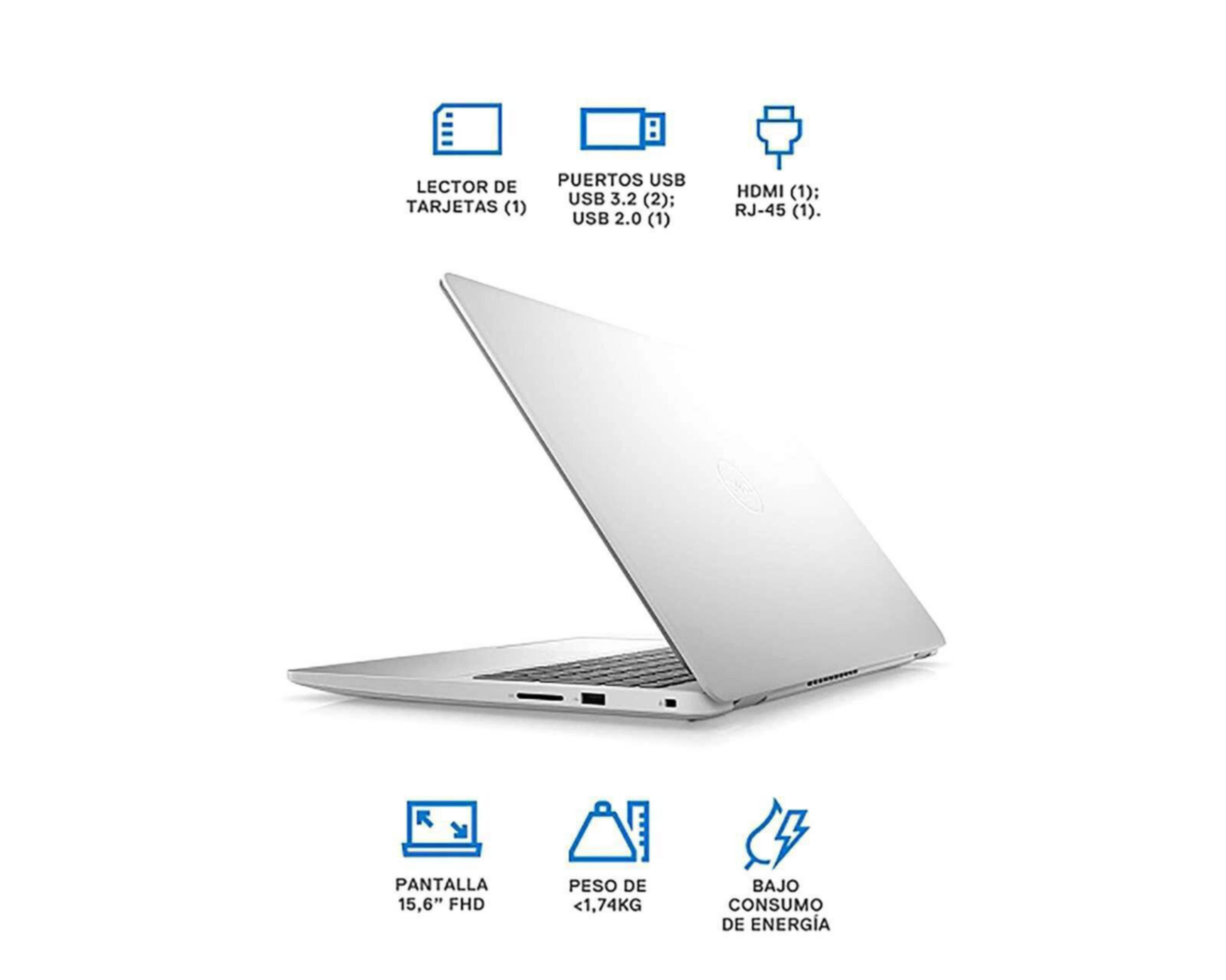 Foto 6 | Laptop Dell I3501-I78256WW10HS-5 15.6" Intel Core i7 8GB RAM 256 SSD Blanca