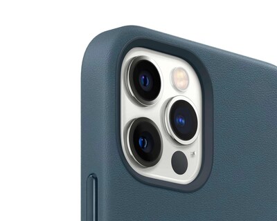 Foto 4 | Funda de Piel con MagSafe para iPhone 12 Pro Max Azul Báltico