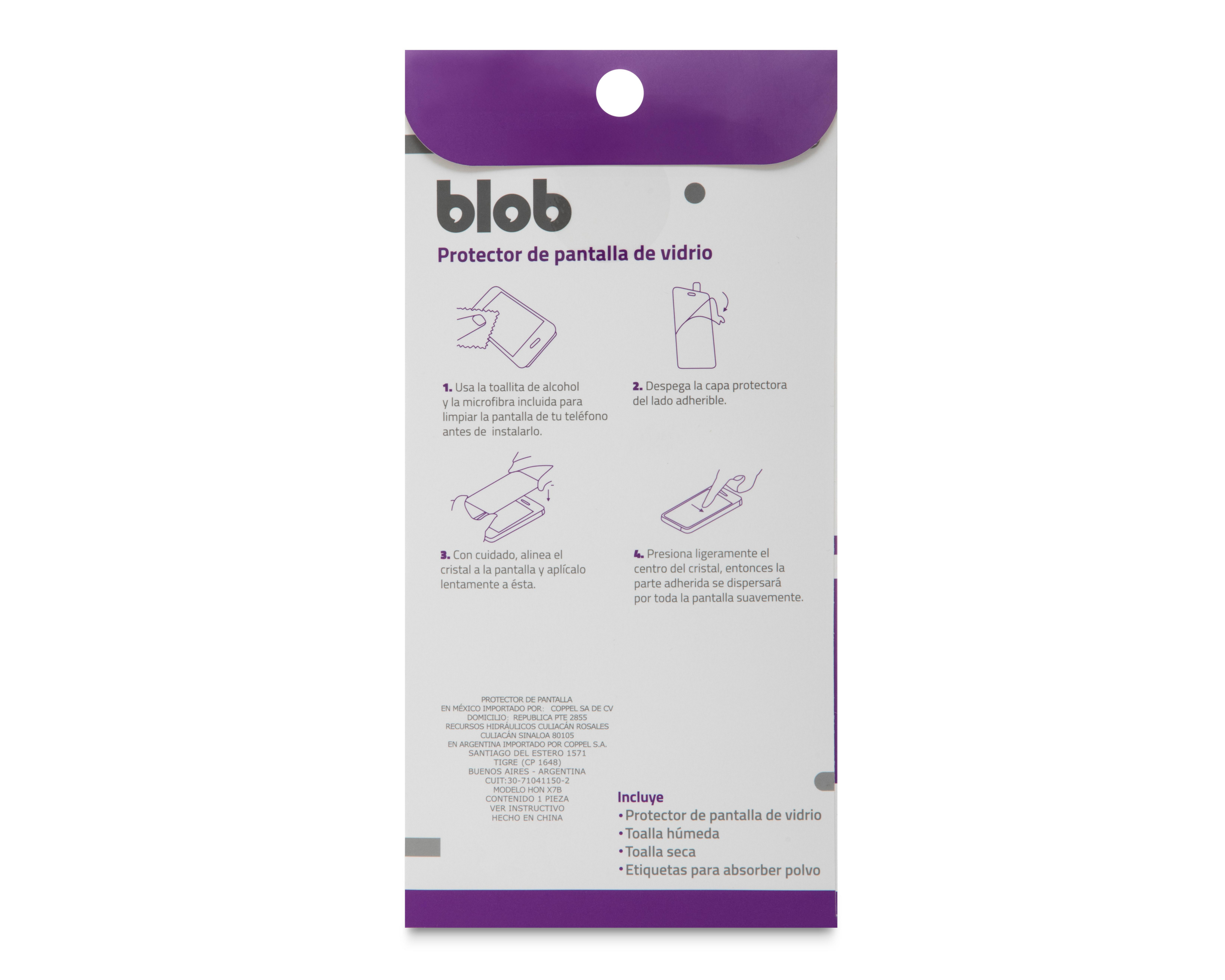 Foto 3 pulgar | Protector de Pantalla Blob para Honor X7B