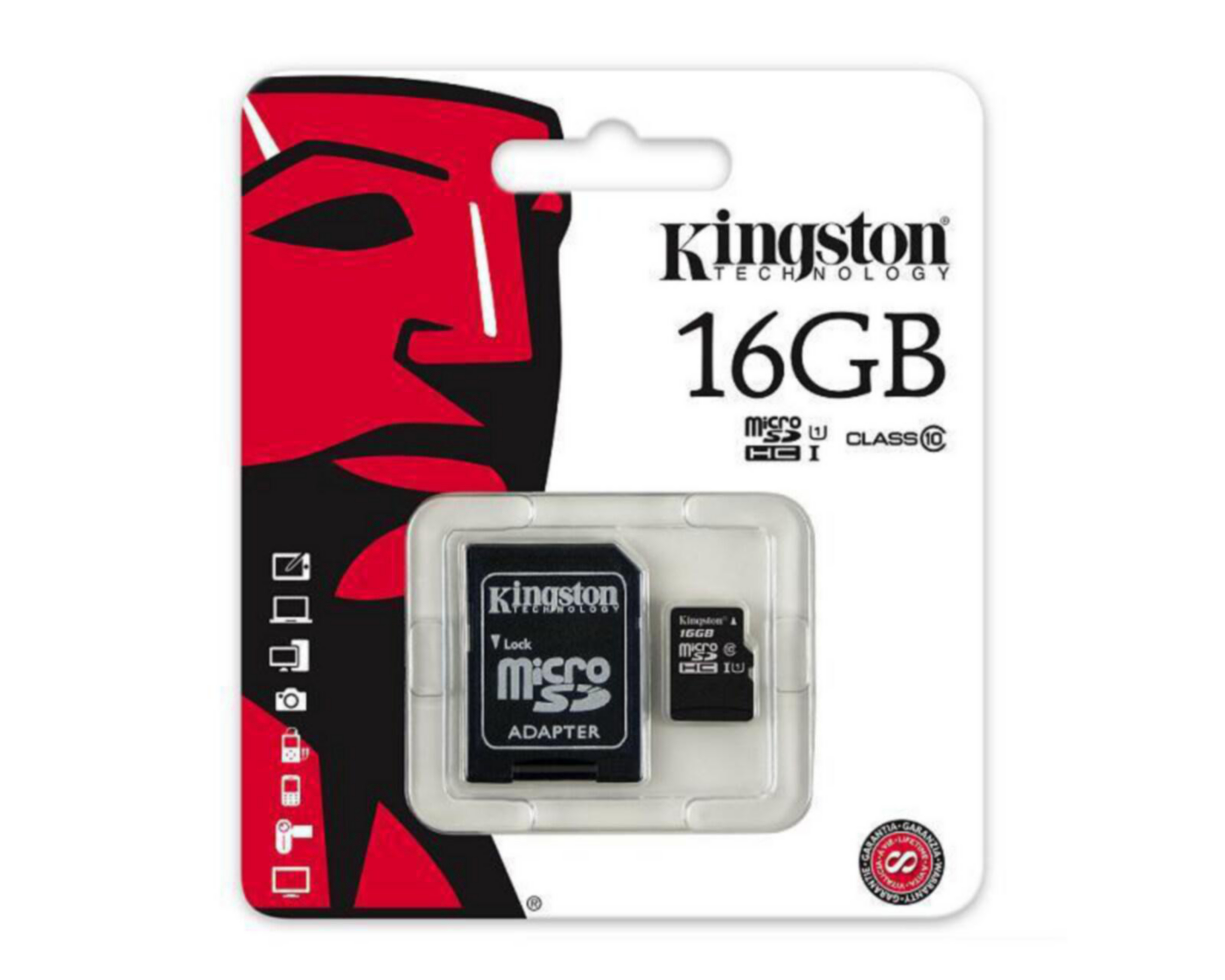 Foto 2 pulgar | Memoria MicroSD Kingston 16 GB Negra