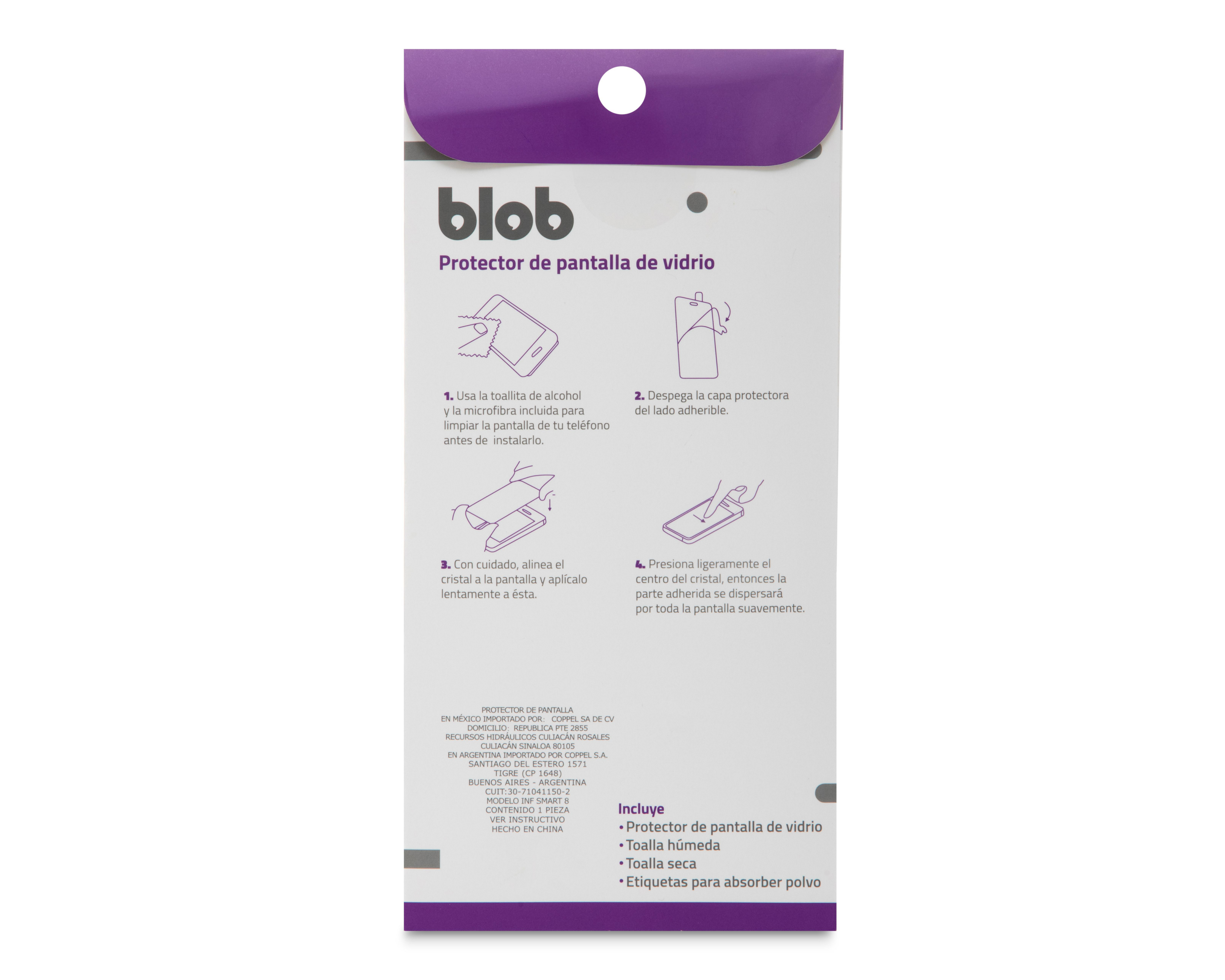 Foto 3 pulgar | Protector de Pantalla Blob para Infinix Smart 8