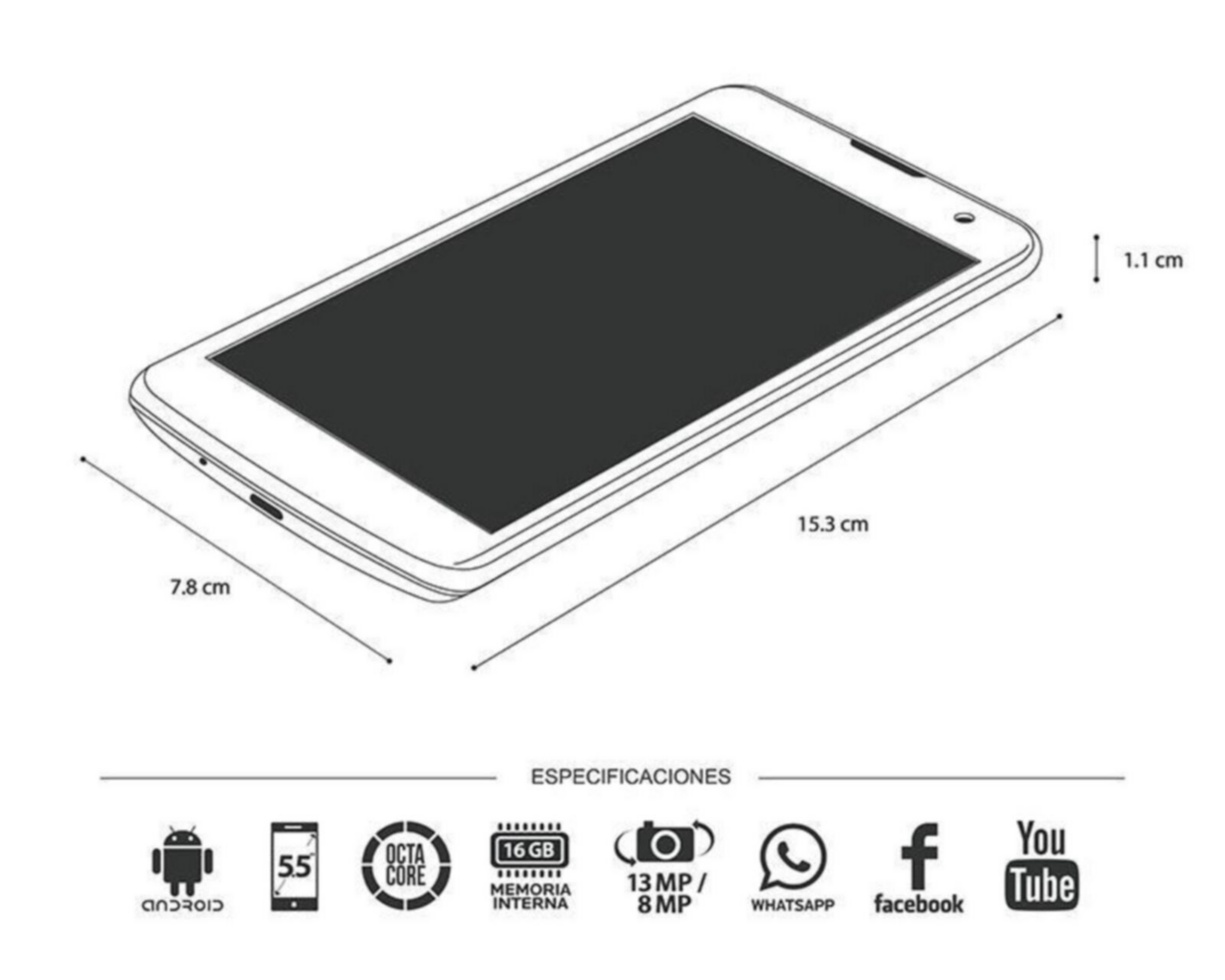 Foto 6 | Unefon Huawei GW 16 GB Negro