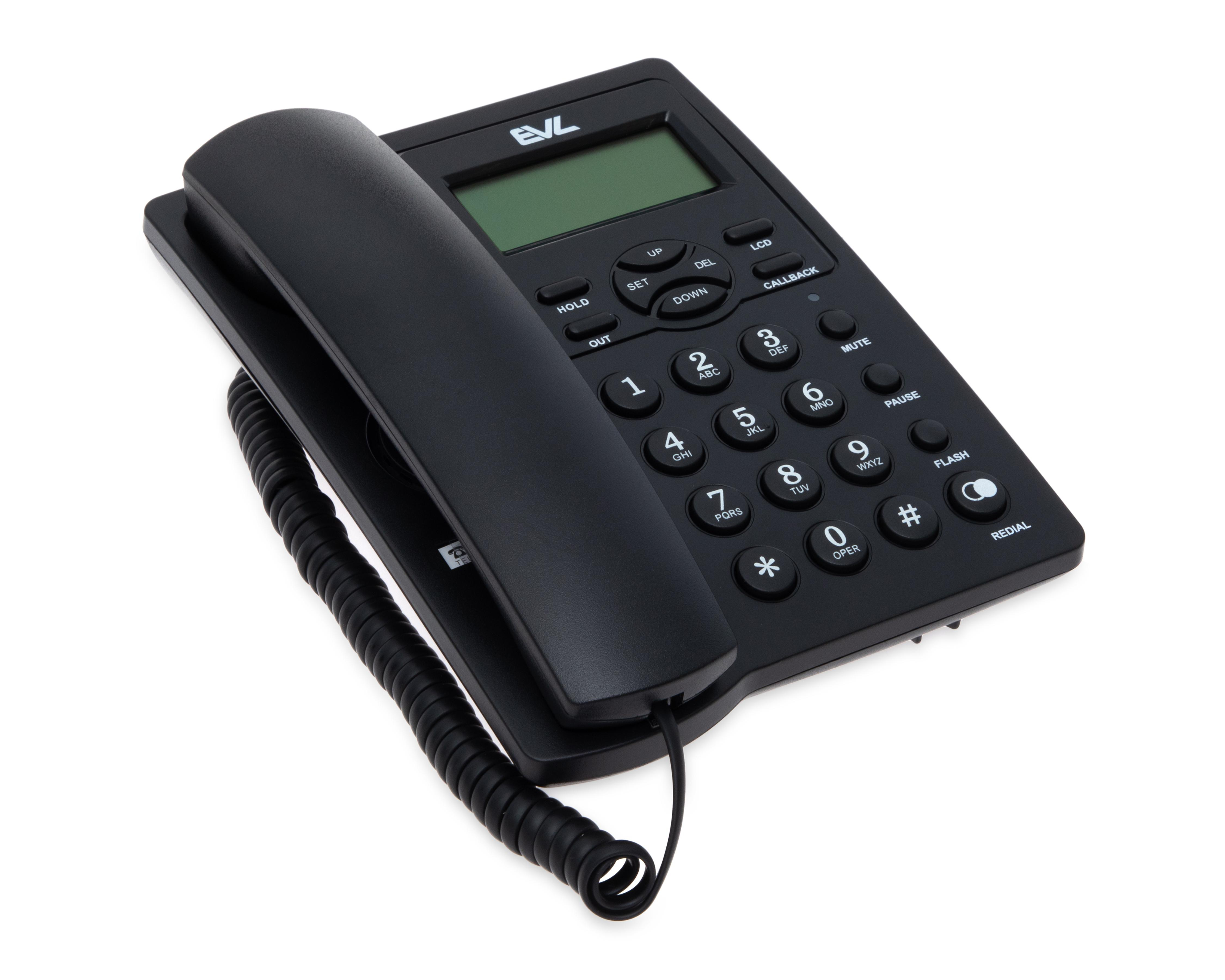 Foto 2 pulgar | Teléfono Alámbrico EVL C16 Negro