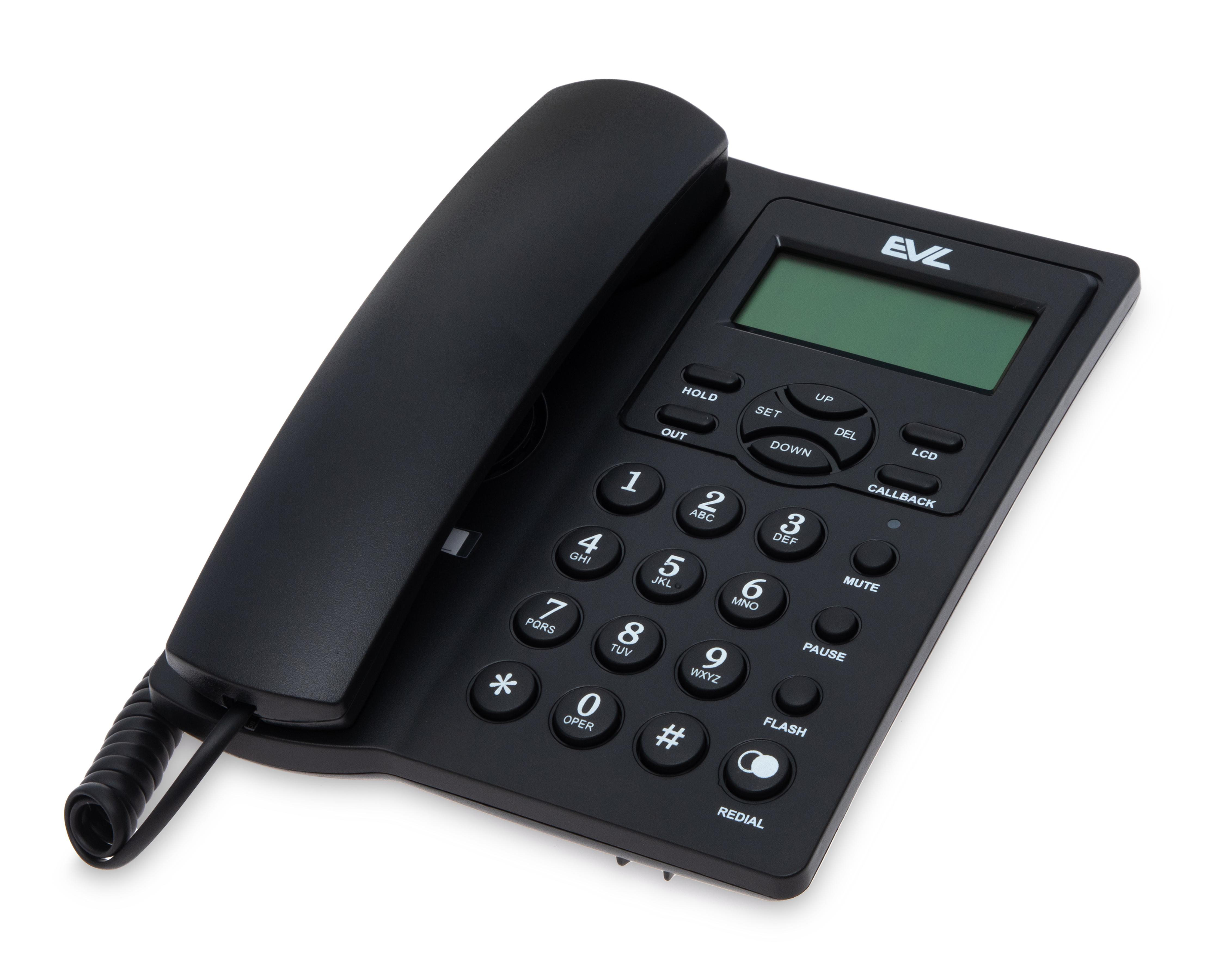 Foto 3 pulgar | Teléfono Alámbrico EVL C16 Negro