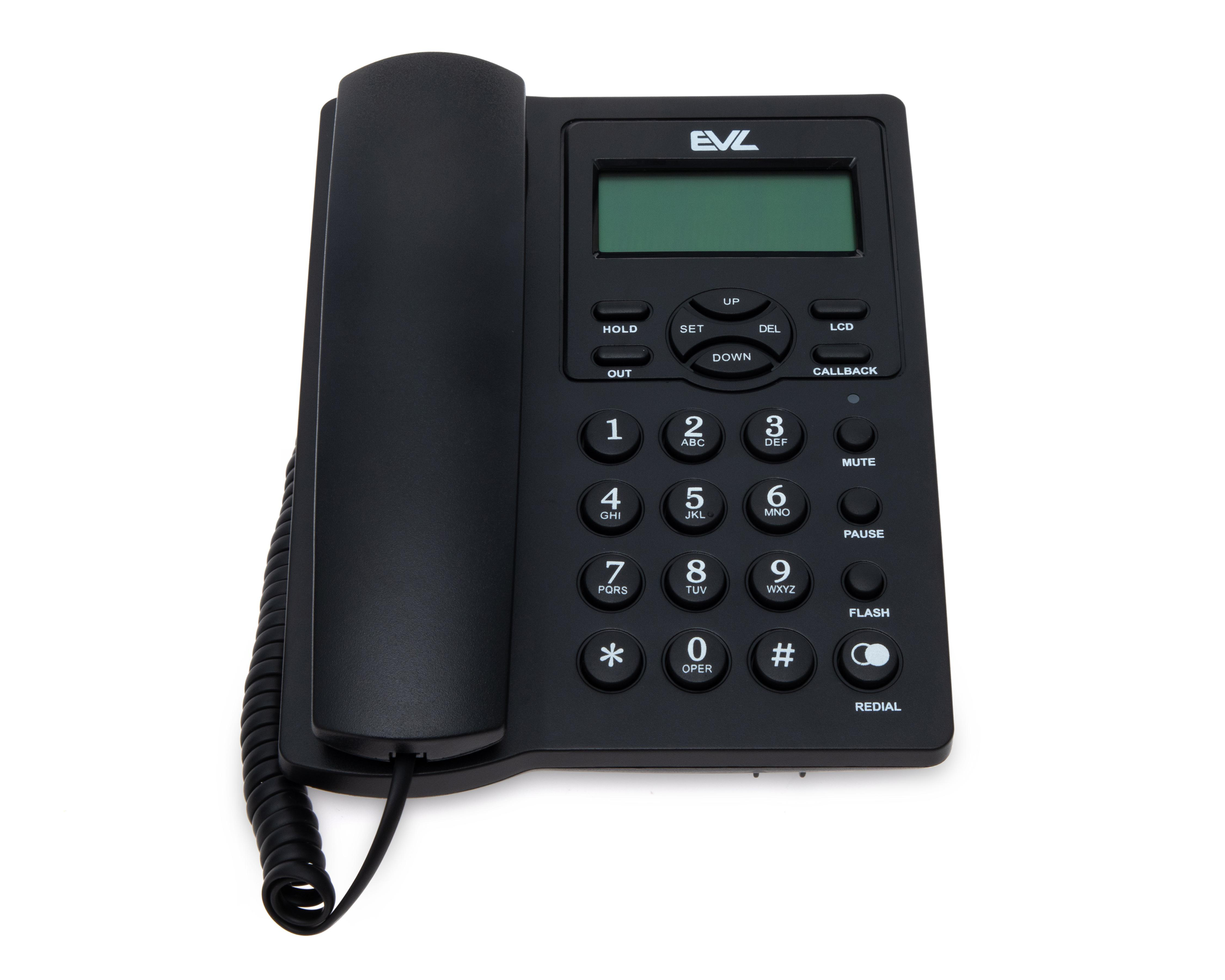 Foto 4 pulgar | Teléfono Alámbrico EVL C16 Negro