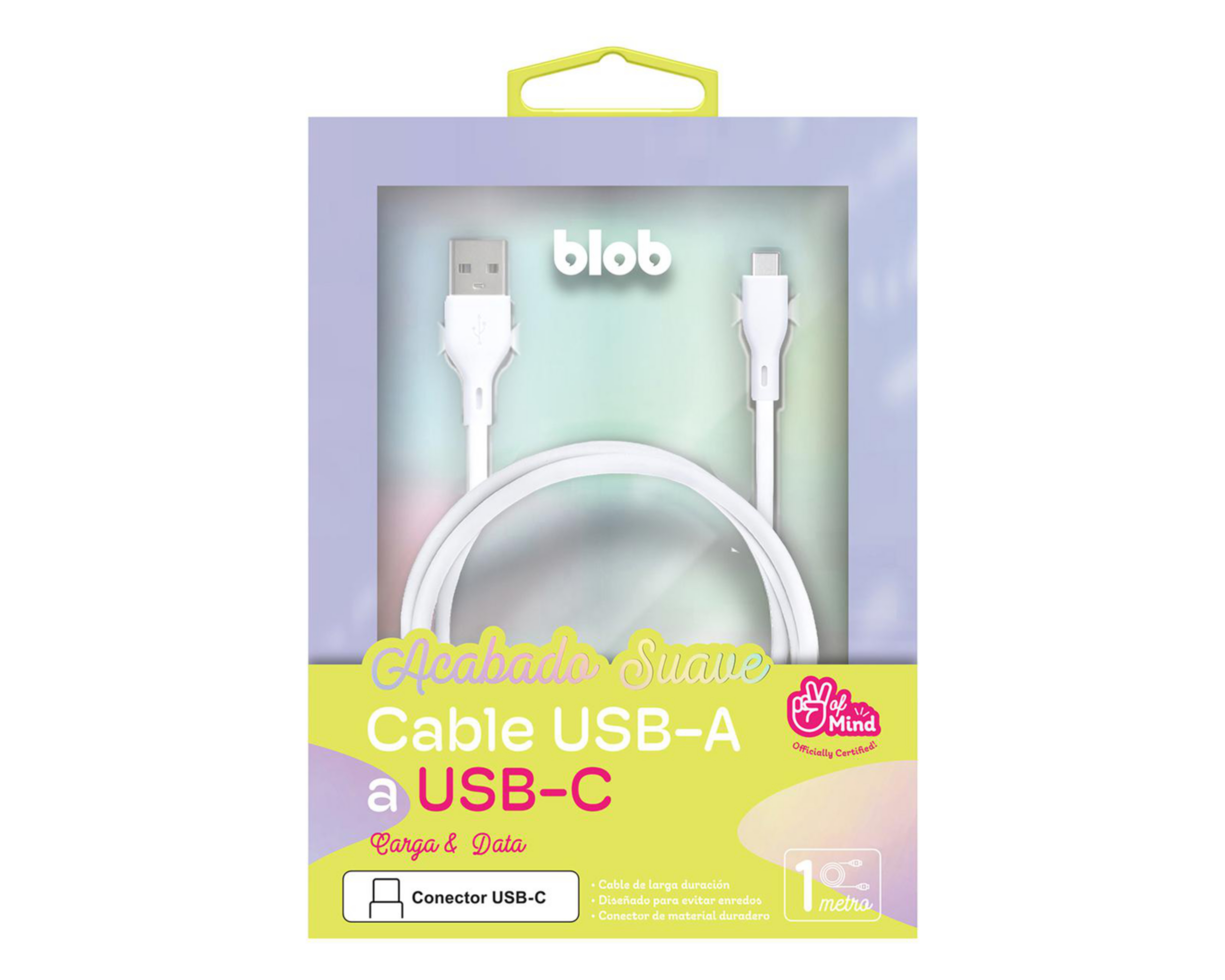 Foto 3 pulgar | Cable Blob Tipo USB-A - USB-C de 1 Metro