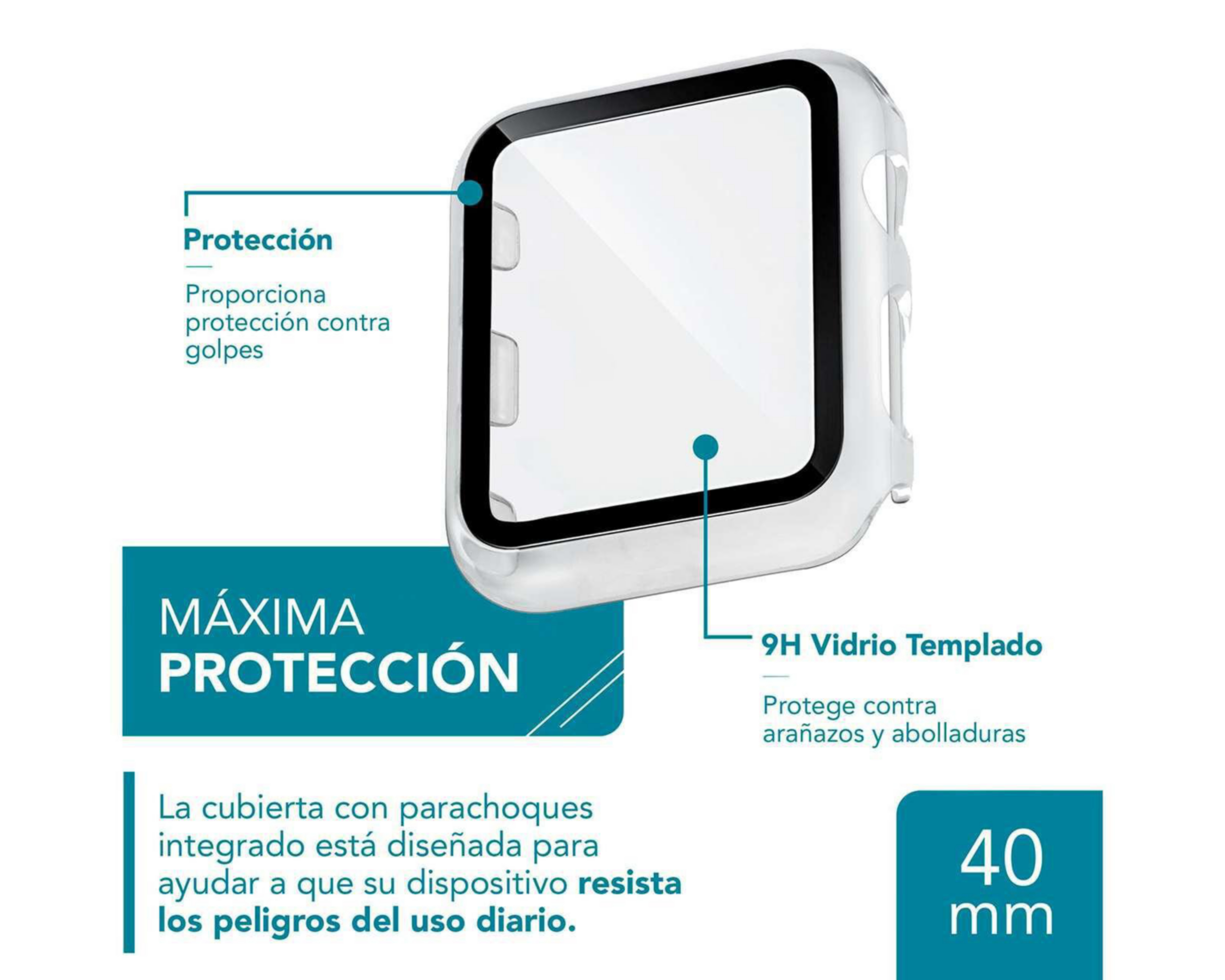 Foto 3 pulgar | Protector de Pantalla Whitit para Apple Watch de 44 mm