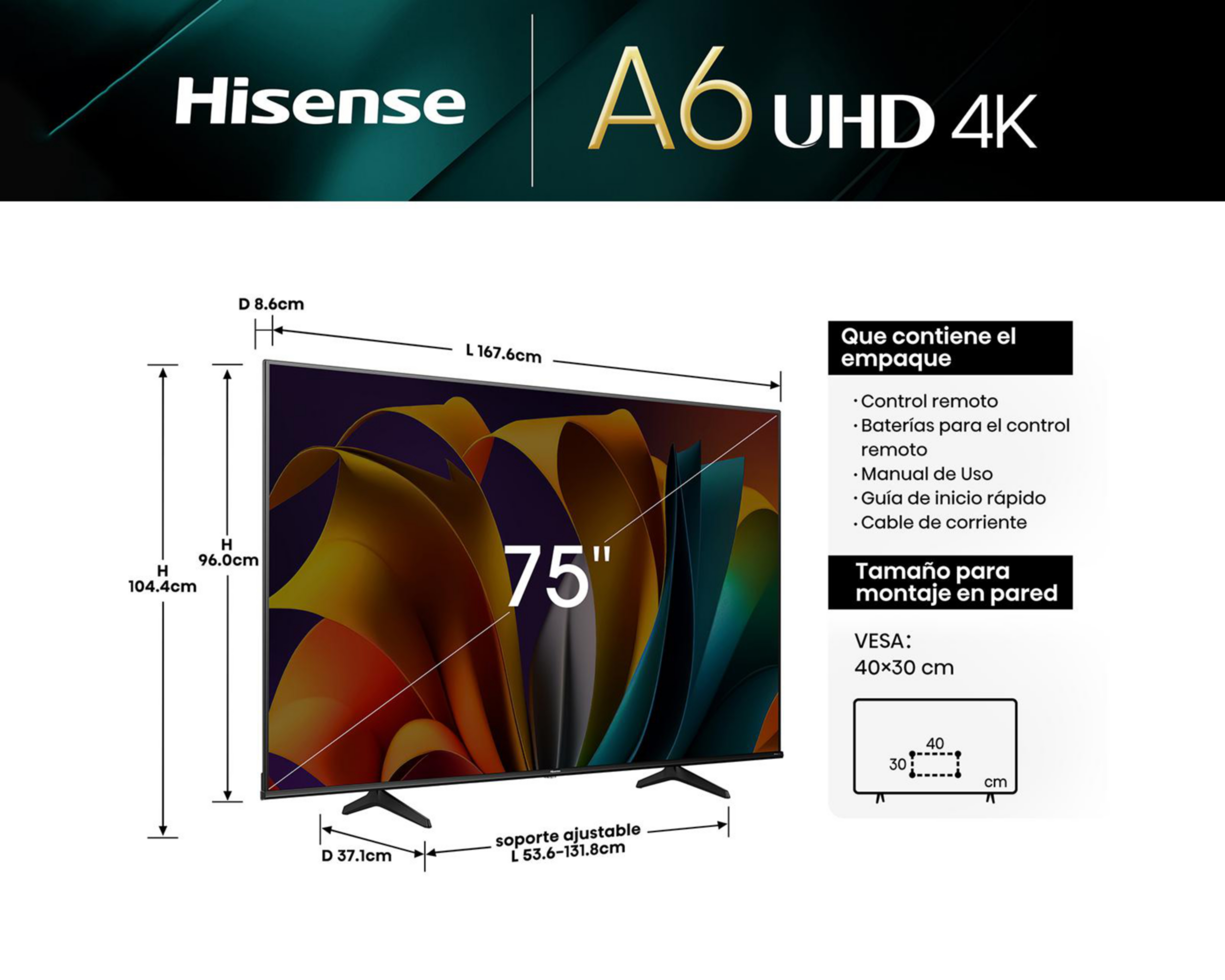 Foto 8 pulgar | Pantalla LED Hisense 75" Ultra HD 4K Smart TV 75A6N