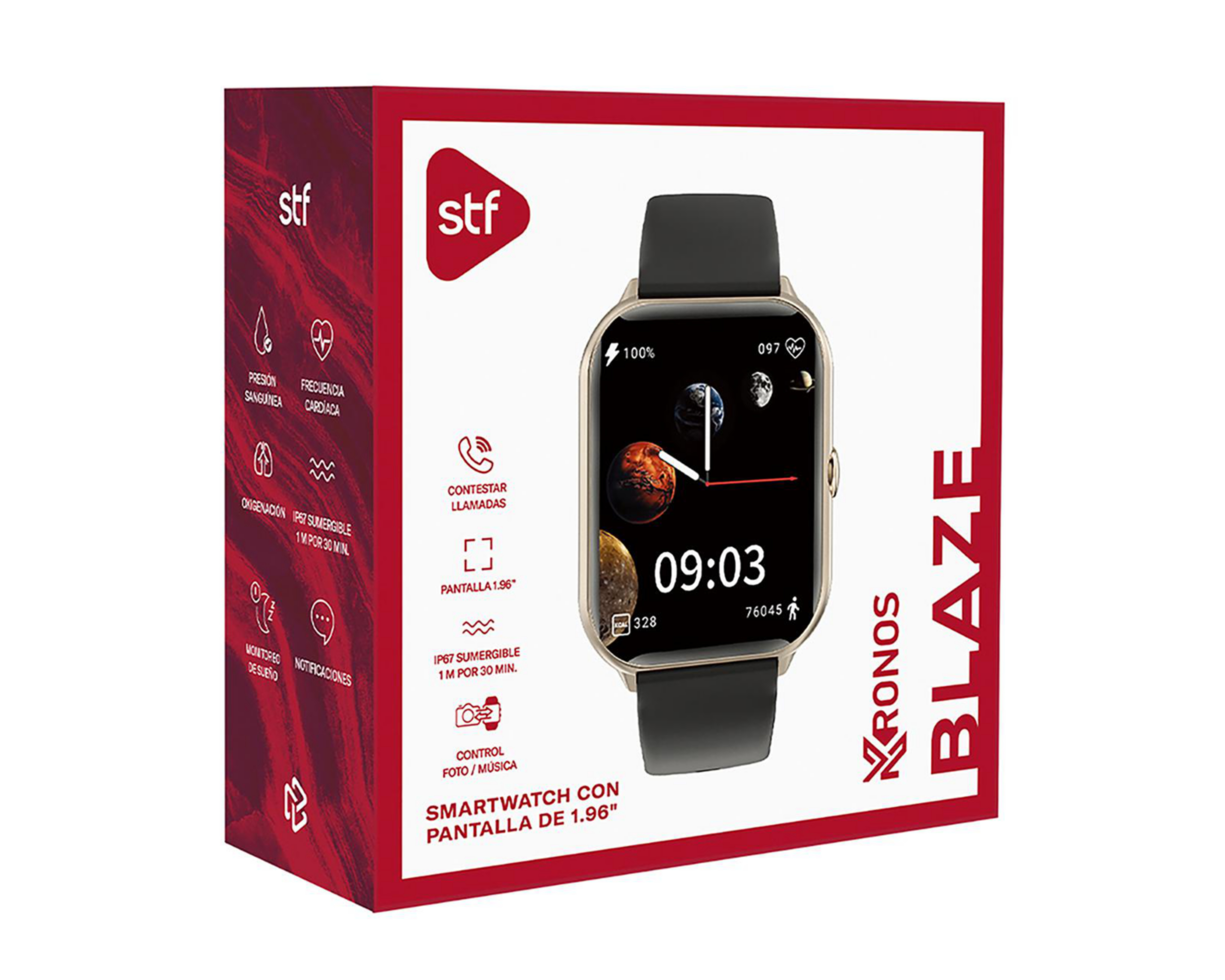 Foto 7 pulgar | Smartwatch STF Kronos Blaze Negro