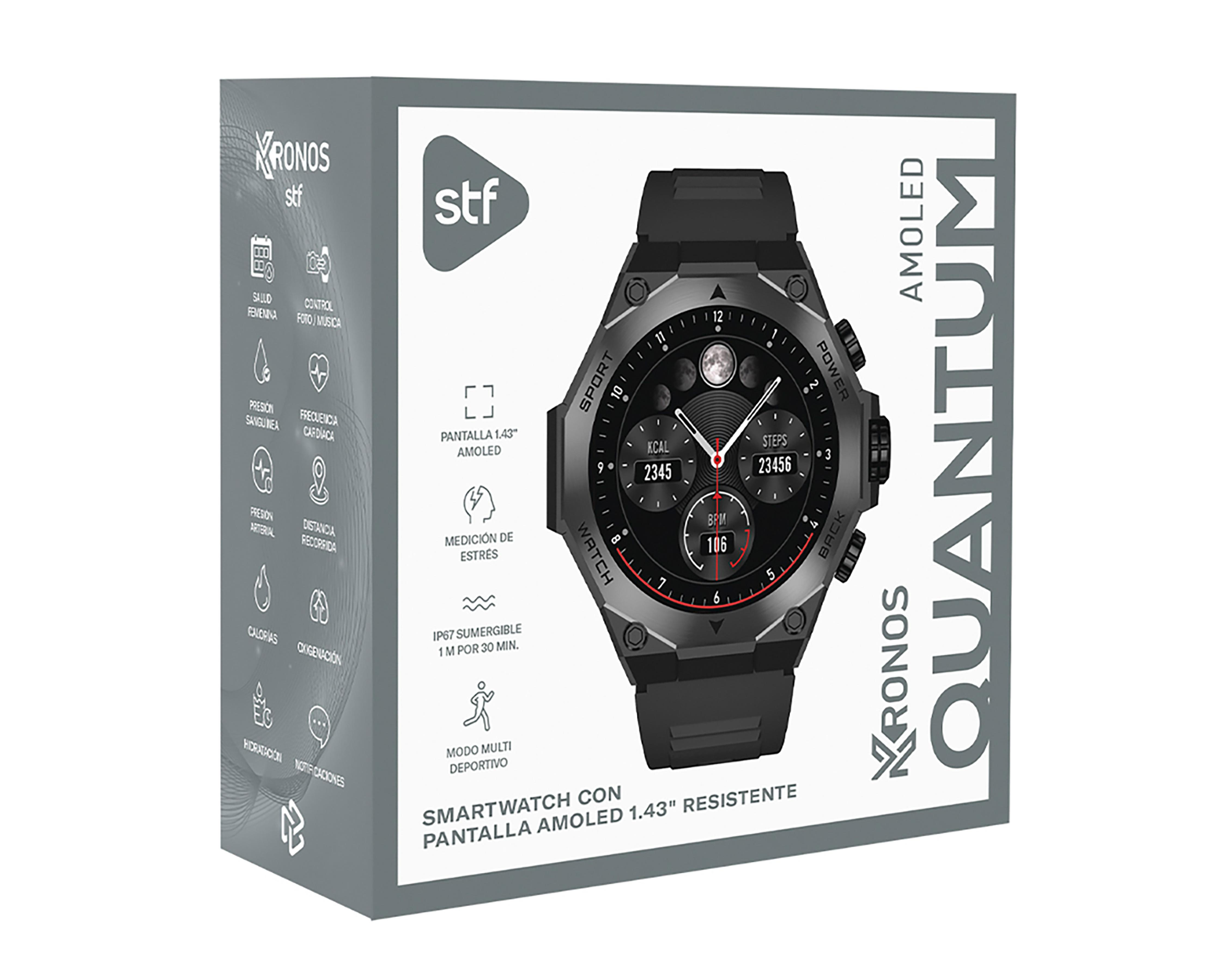 Foto 9 pulgar | Smartwatch STF Kronos Quantum Negro