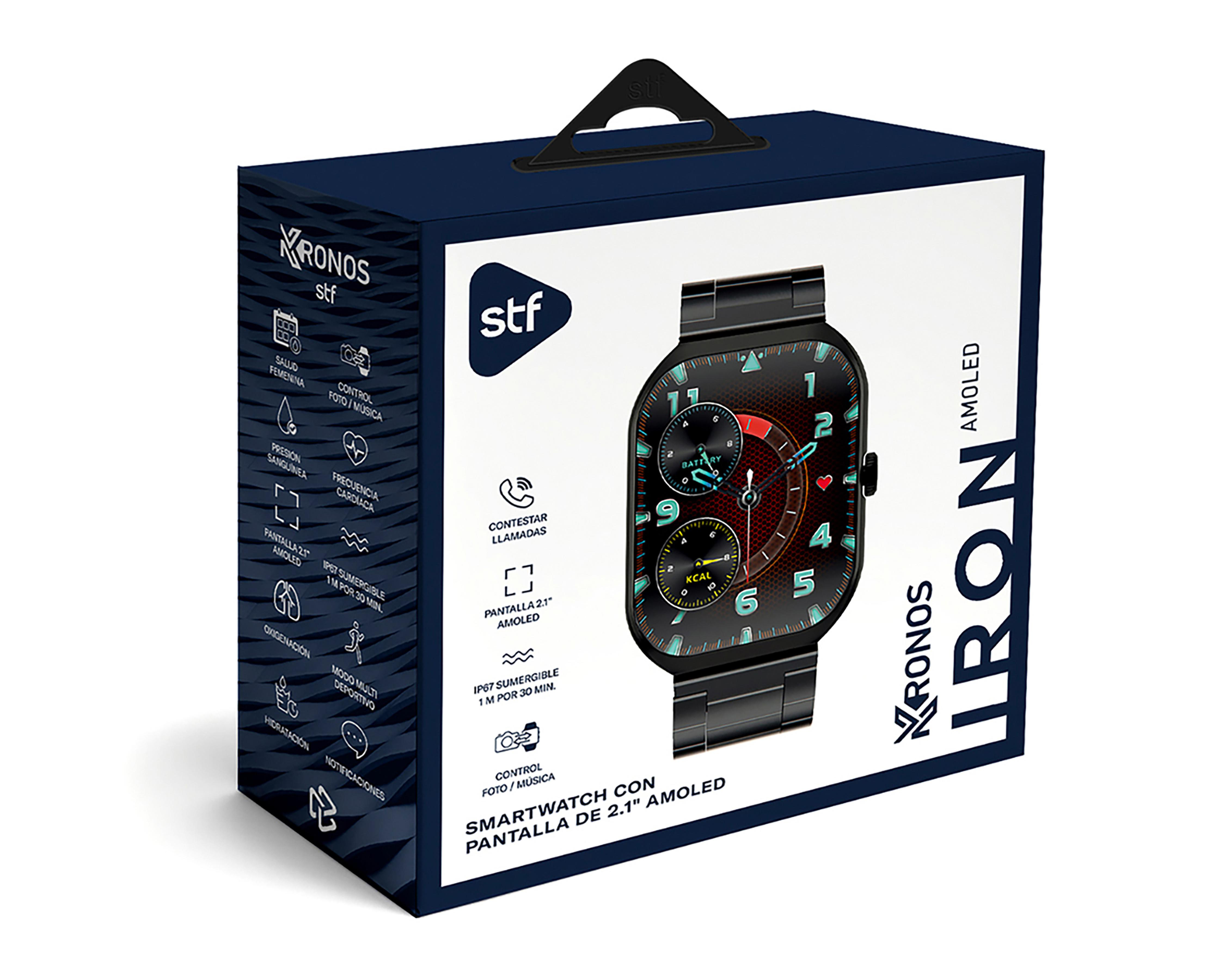 Foto 7 pulgar | Smartwatch STF Kronos Iron Negro
