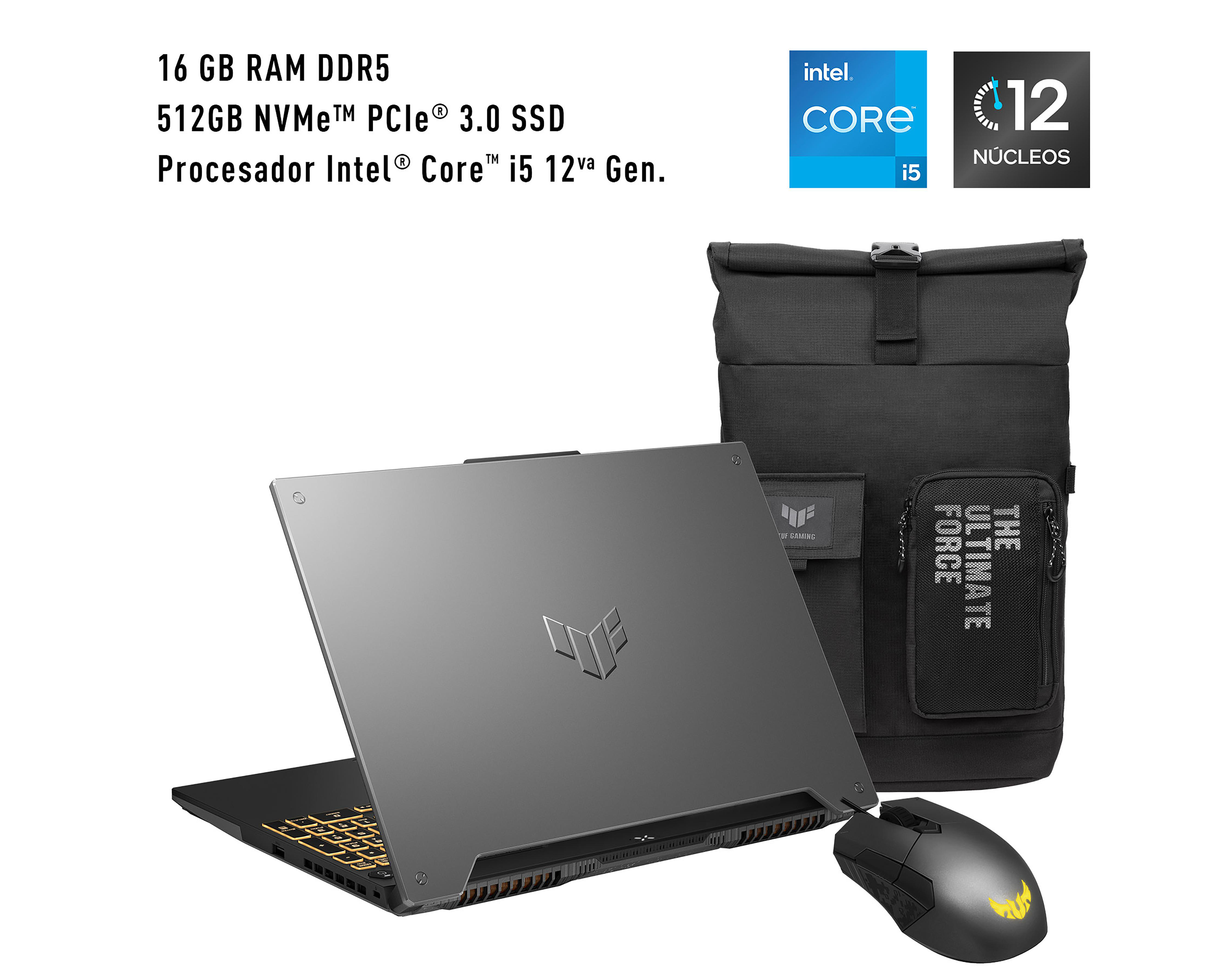 Foto 10 pulgar | Laptop Gamer Asus FX507ZC4-HN225W 15.6" Intel Core i5 NVIDIA Geforce RTX 3050 16 GB RAM 512 GB SSD Negra