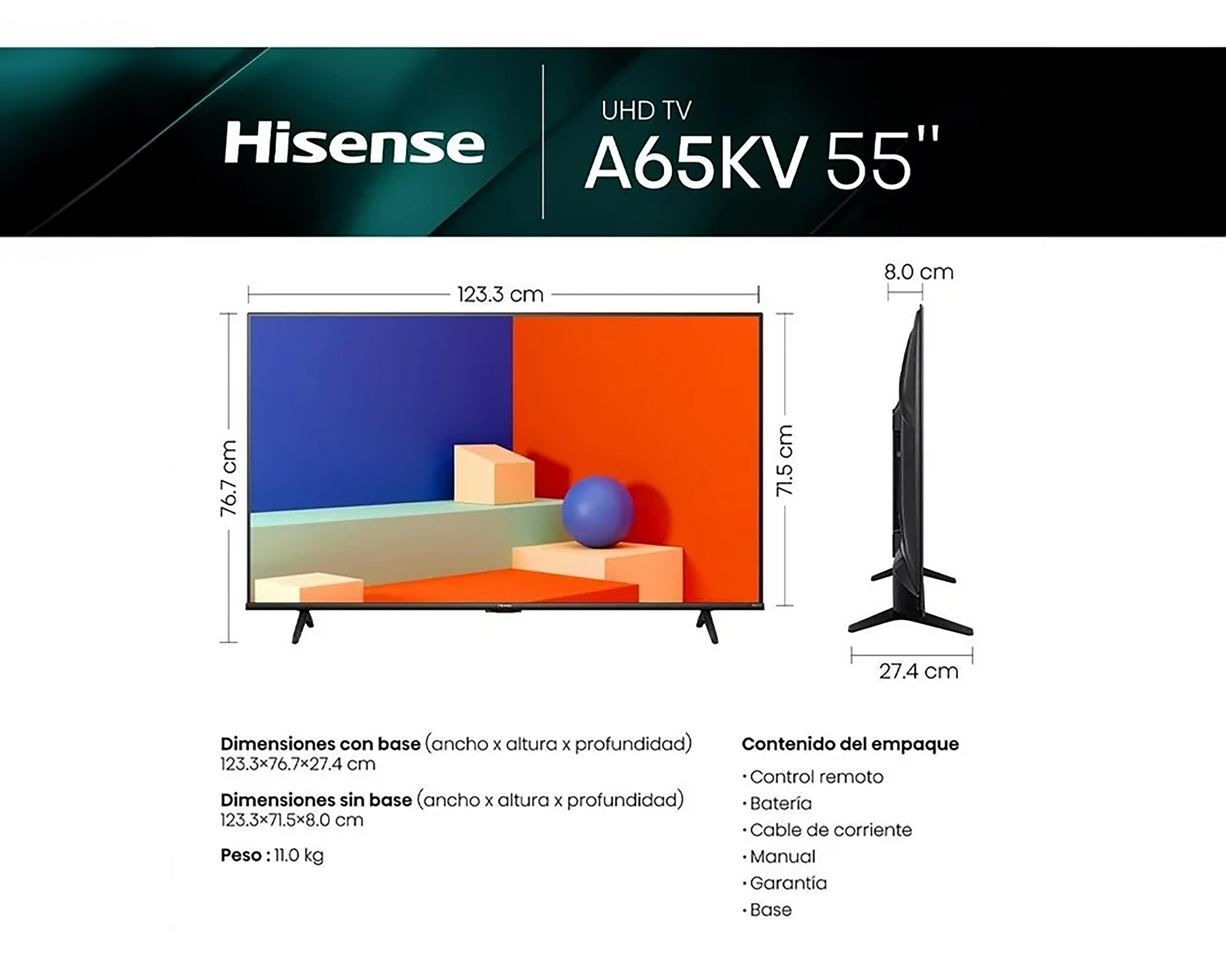 Foto 7 pulgar | Pantalla LED Hisense 55" Ultra HD 4K Smart TV 55A65KV