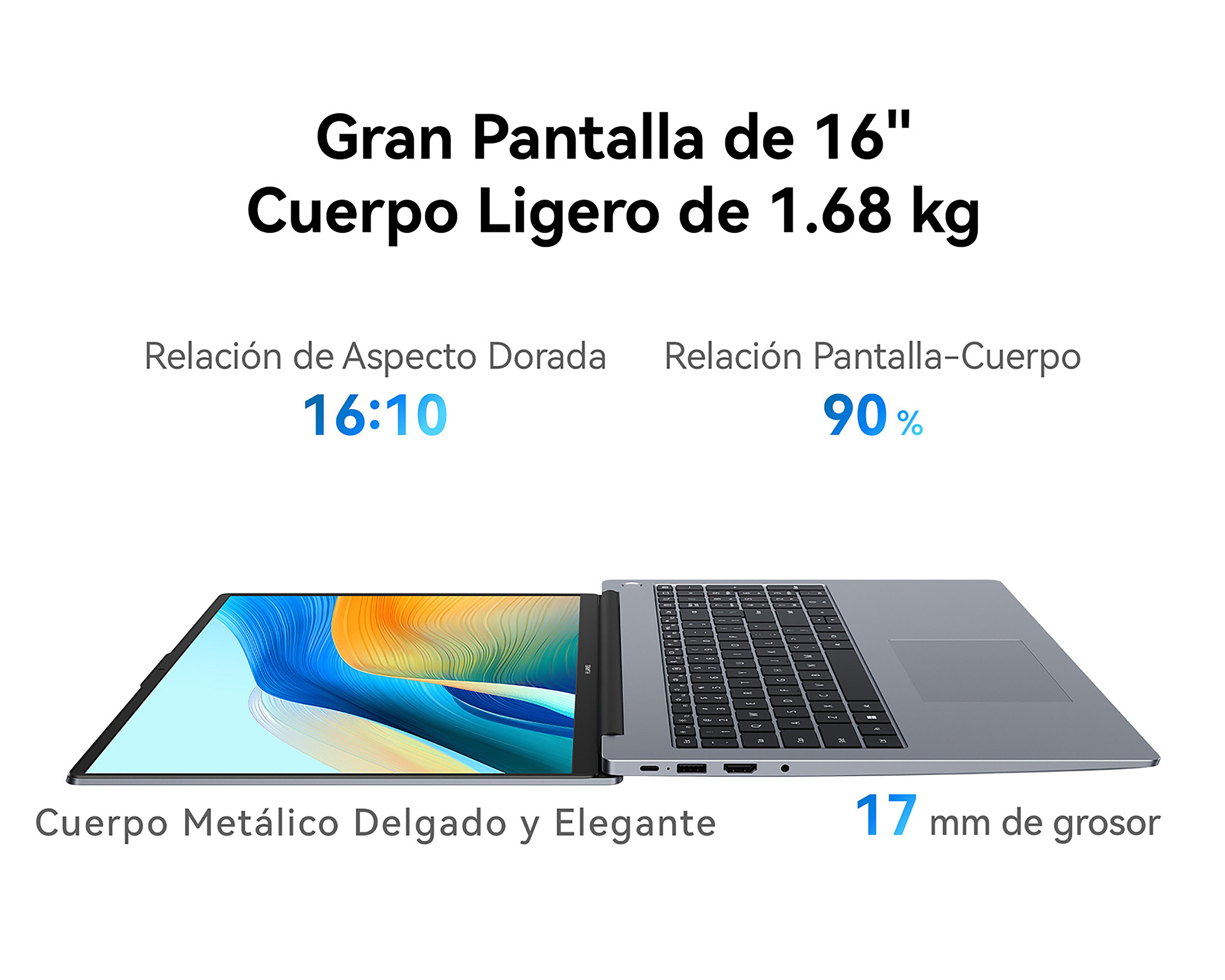 Foto 3 pulgar | Laptop Huawei Matebook D16 16" Intel Core i5 8 GB RAM 512 GB SSD Plateado