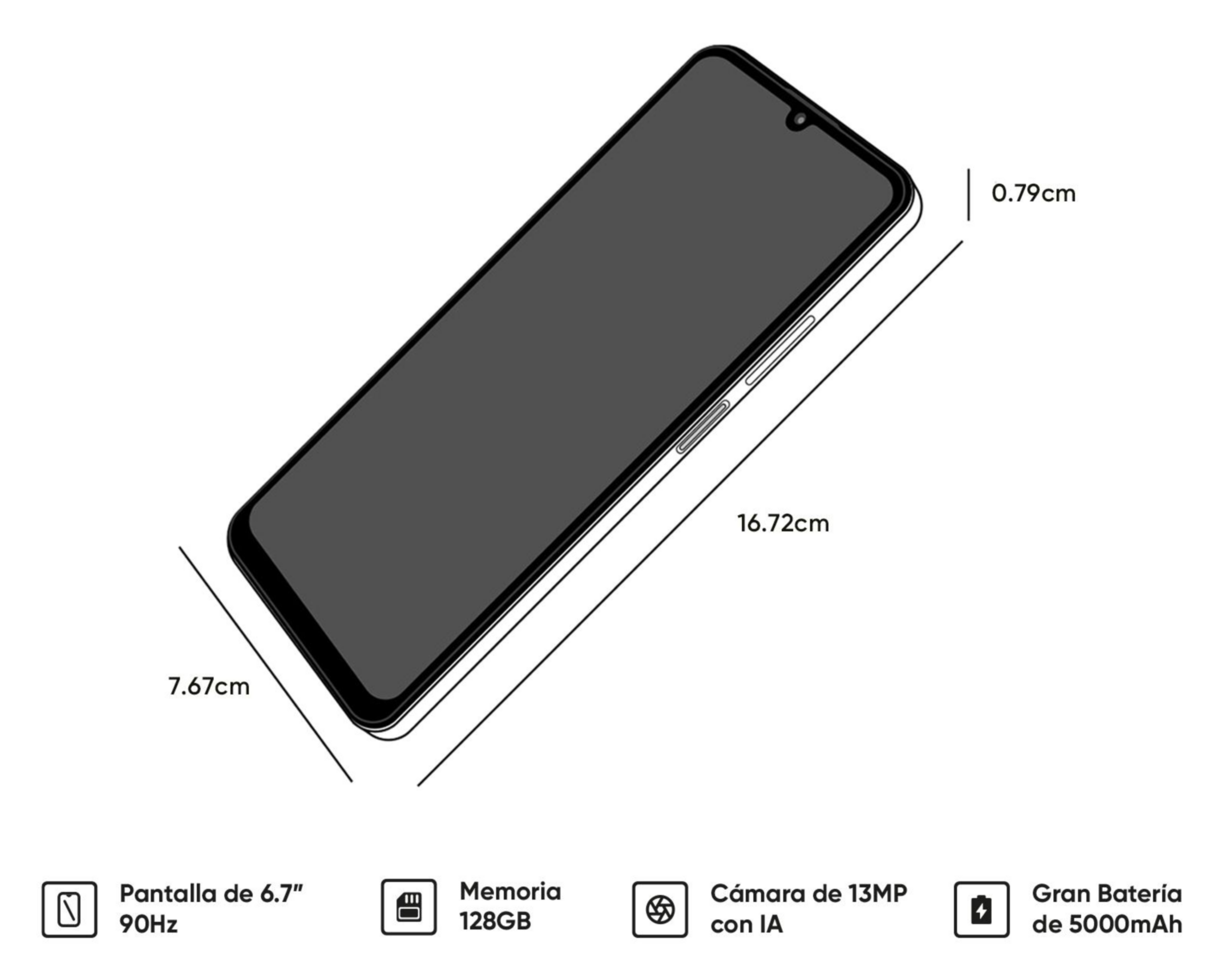 Foto 7 pulgar | Telcel Realme Note 50 128 GB Negro