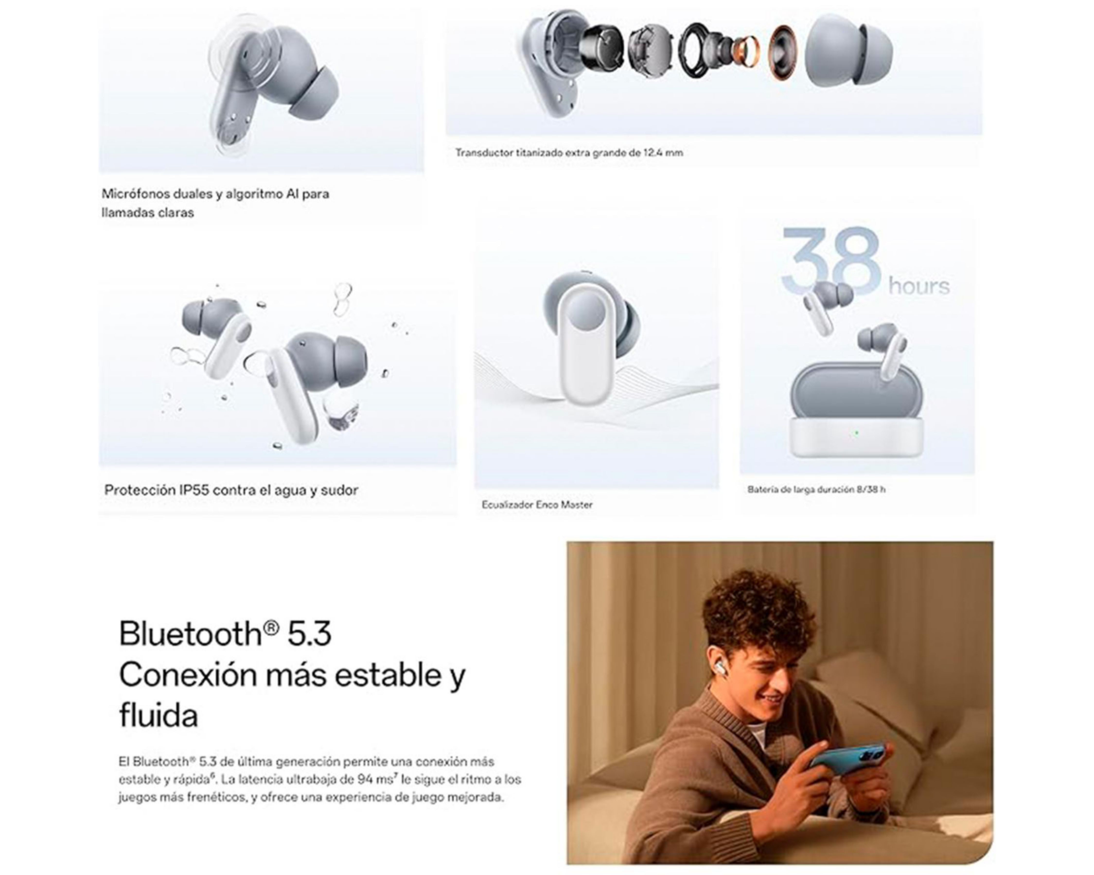 Foto 4 | Audífonos True Wireless Oppo con Noise Cancelling Enco Buds2 Pro