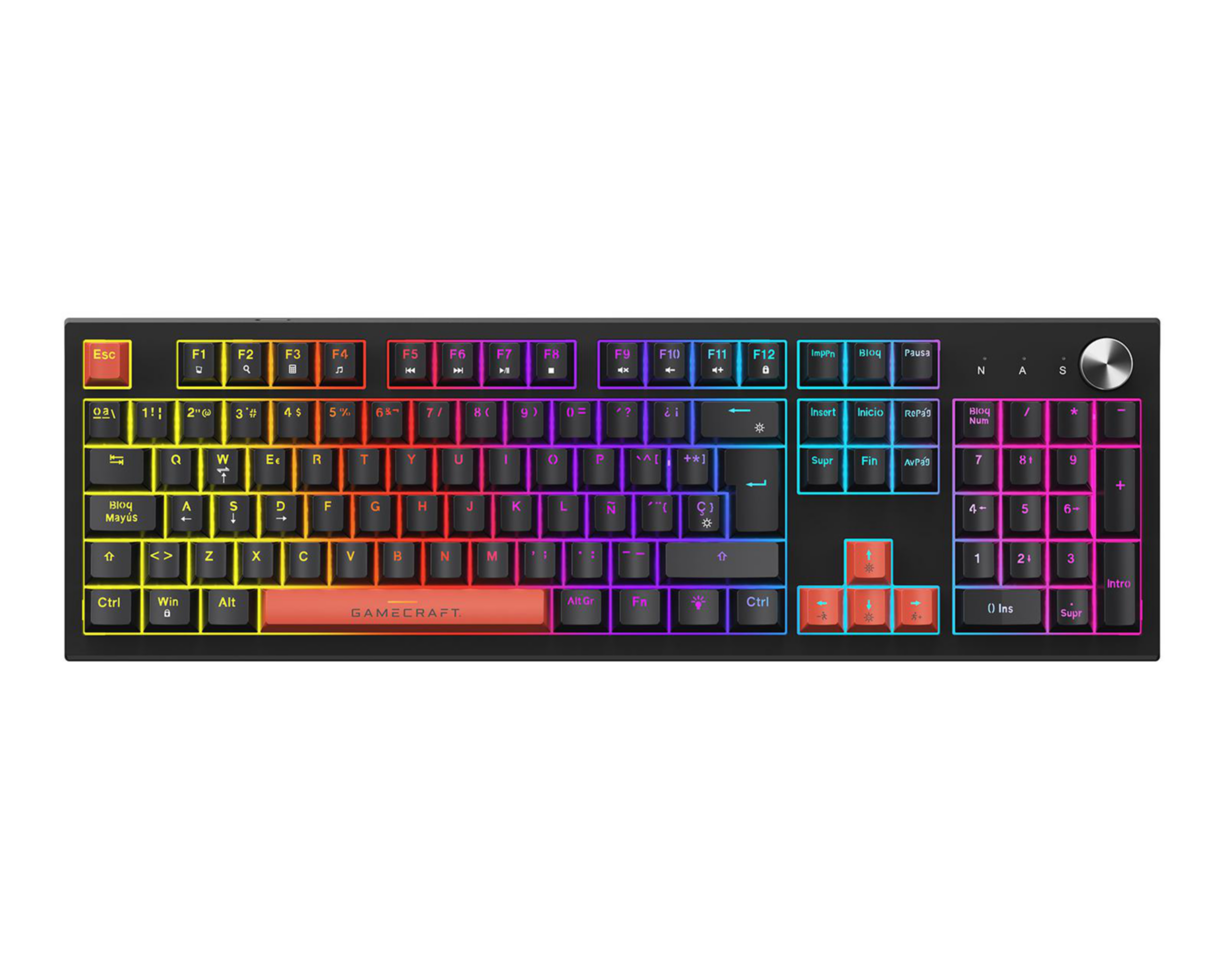 Foto 2 pulgar | Teclado Gamer Alámbrico Gamecraft Krypton T4000