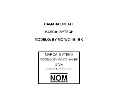 Foto 5 | Cámara Web Bytech BY-MC-WC-101-BK con Rotación 180