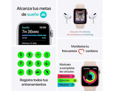 Foto 3 | Apple Watch SE 40 mm Medianoche