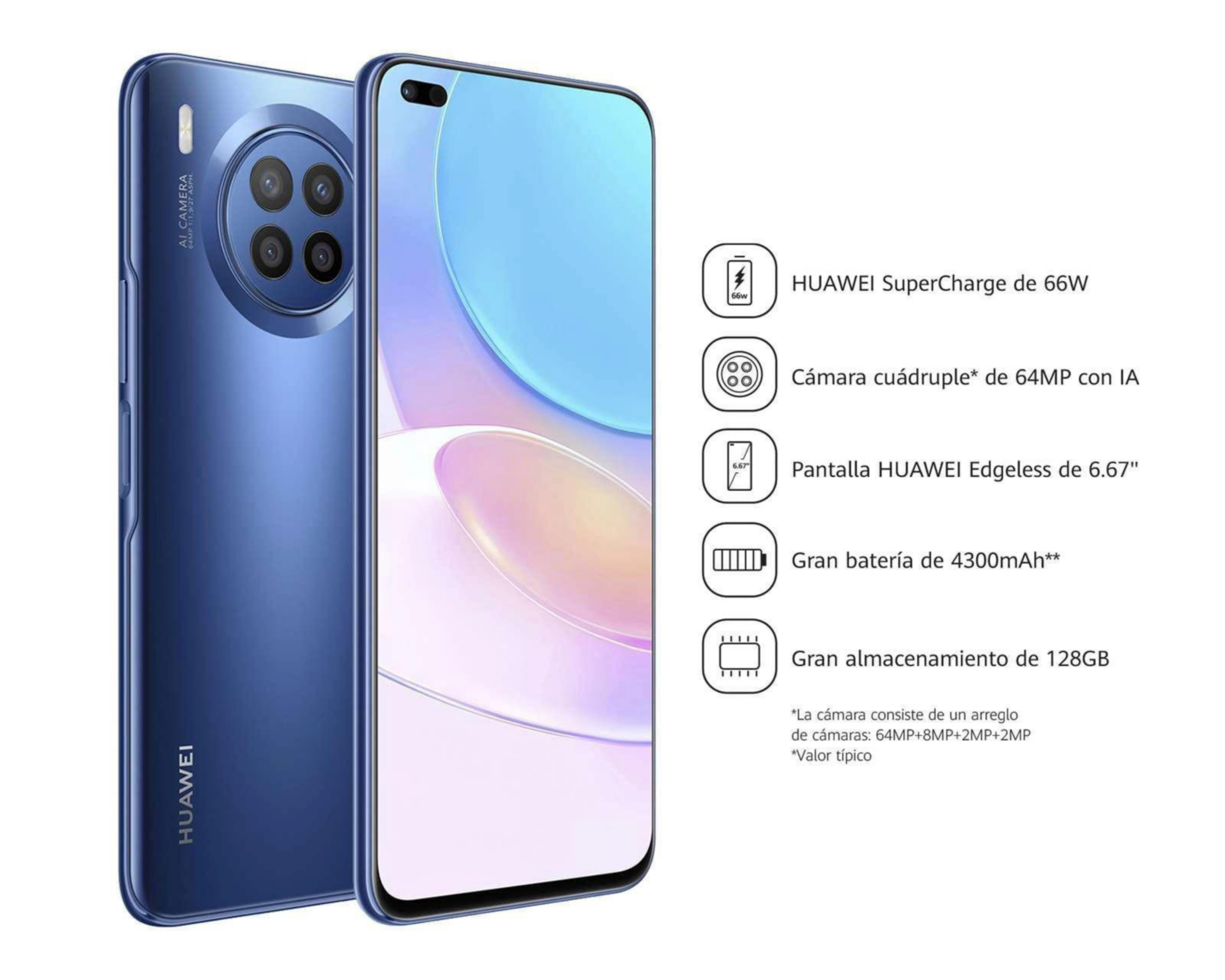 Foto 8 pulgar | AT&T/Unefon Huawei Nova 8I 128 GB Azul