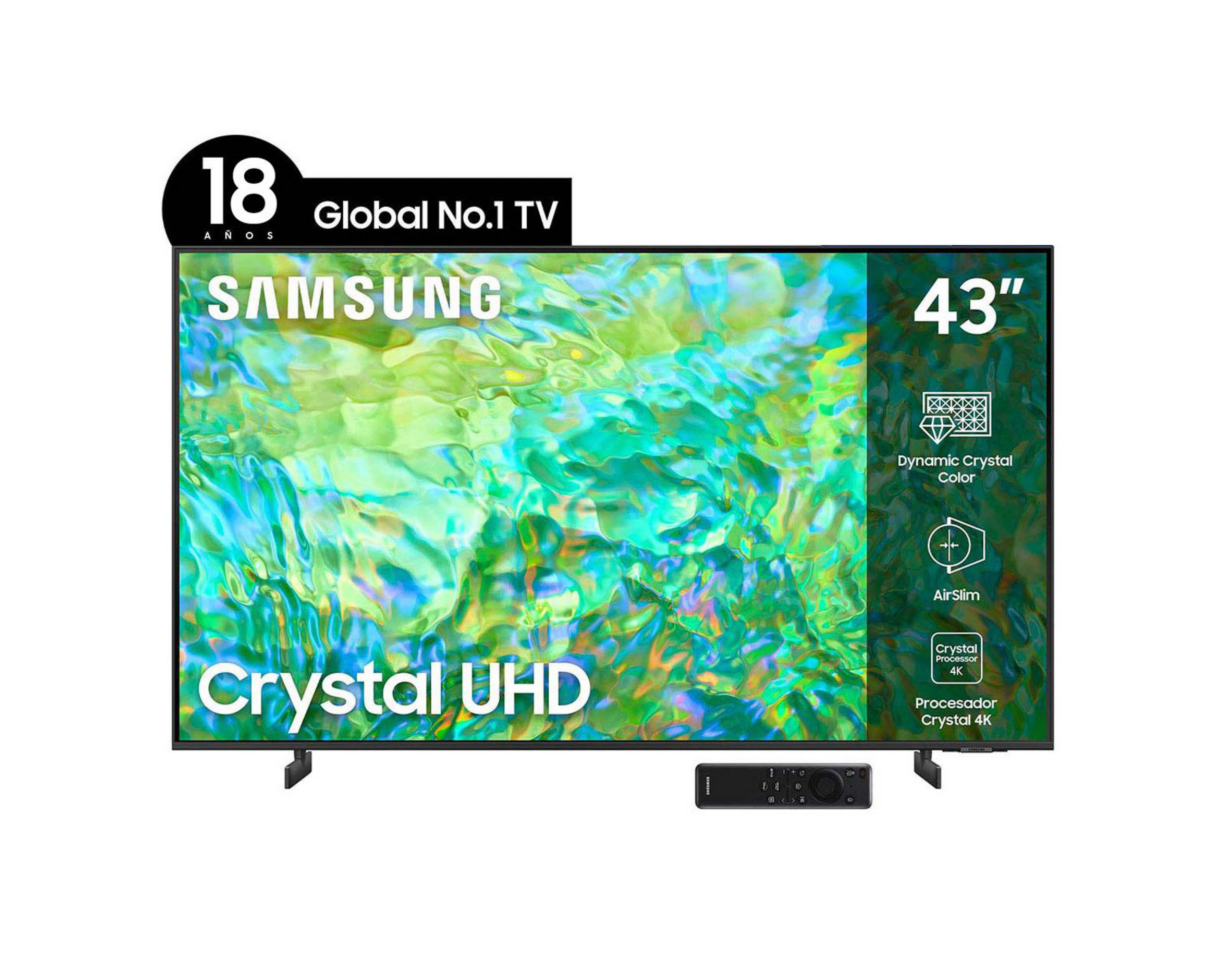 Pantalla Smart TV Samsung LED 43 Pulgadas Crystal UHD CU8000 $9,499
