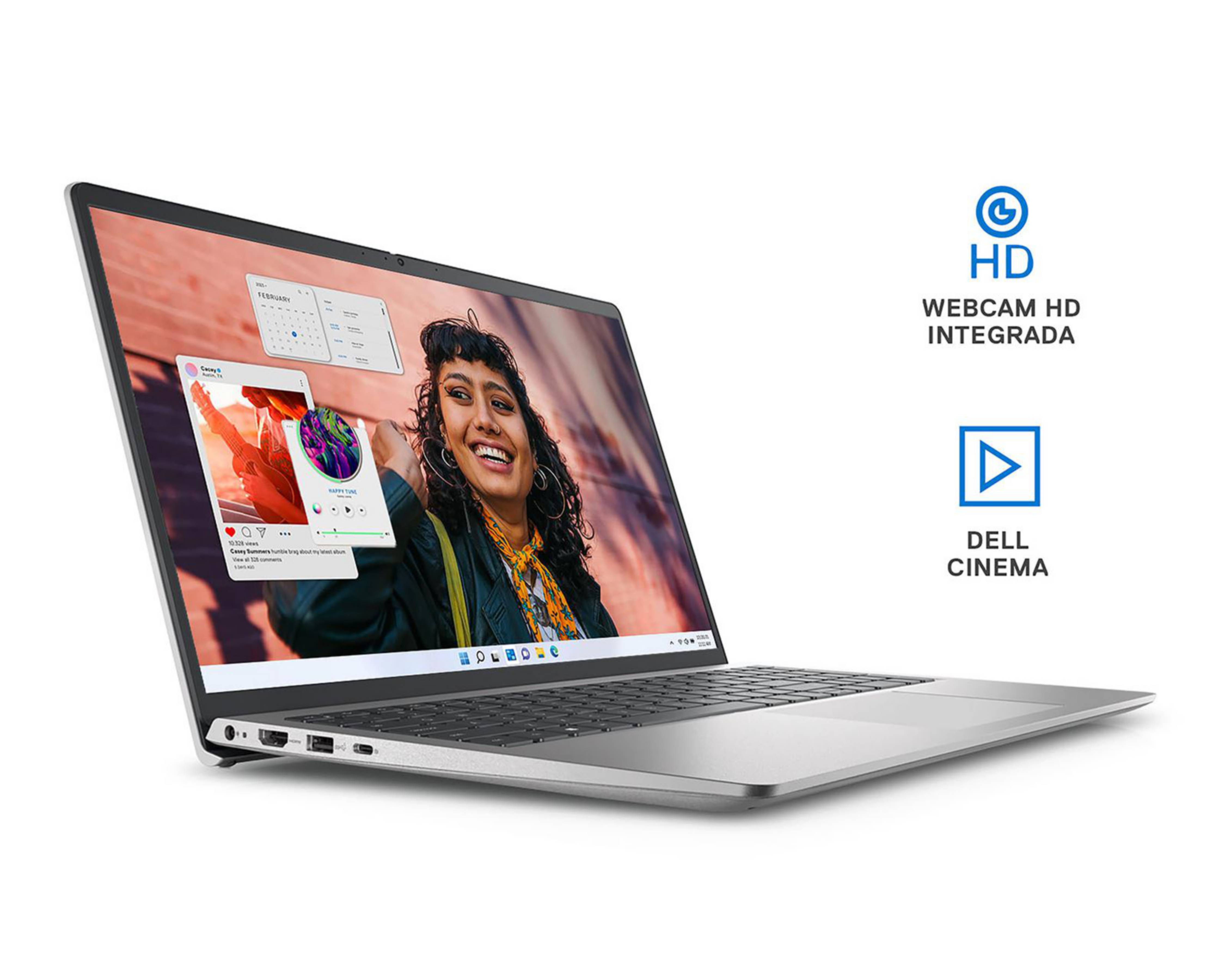 Foto 2 | Laptop Dell Inspiron 3535 15.6 Pulgadas Windows 11 Home AMD Ryzen 5 8 GB RAM 512 GB SSD Plateada