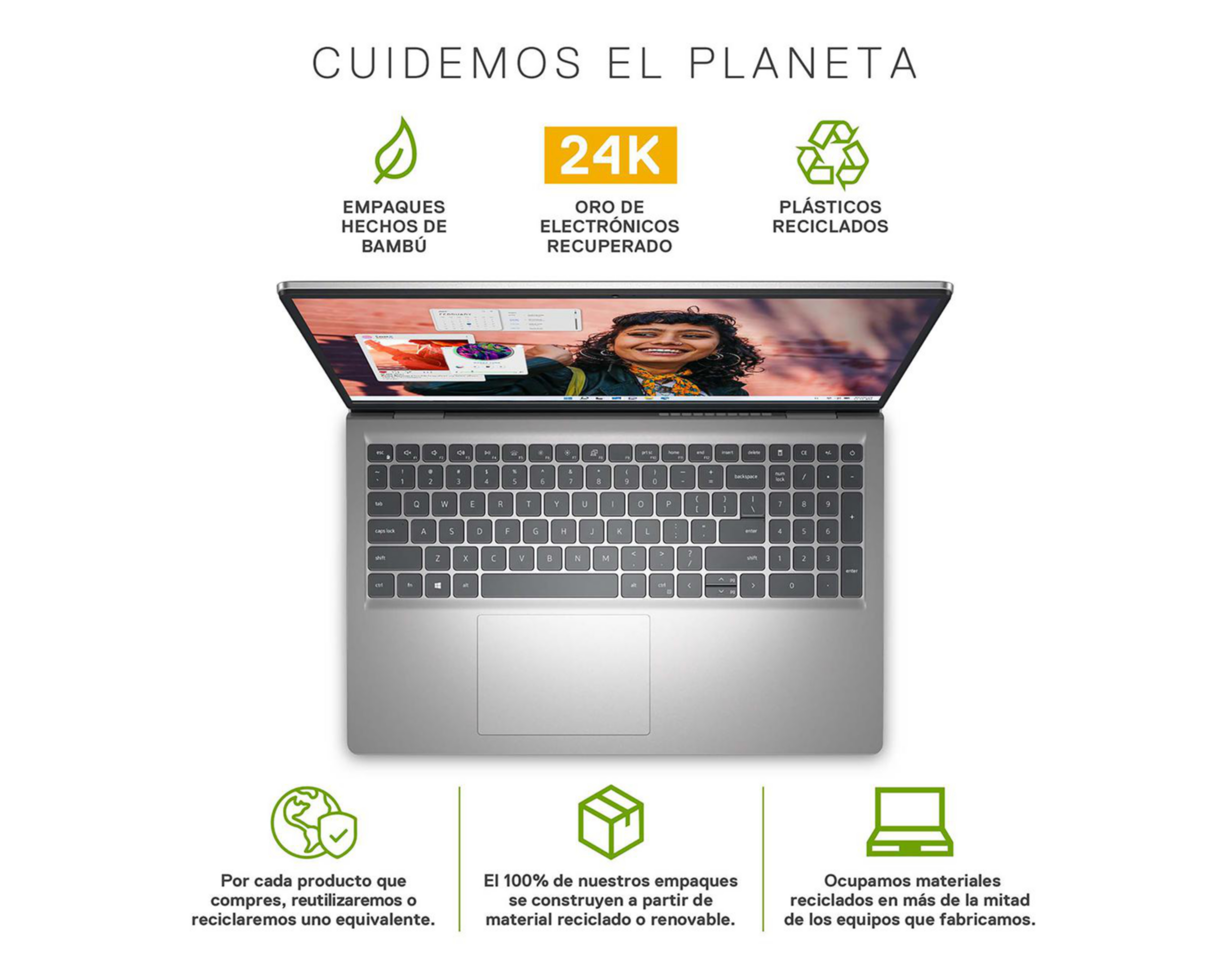 Foto 6 pulgar | Laptop Dell Inspiron 3535 15.6 Pulgadas Windows 11 Home AMD Ryzen 5 8 GB RAM 512 GB SSD Plateada