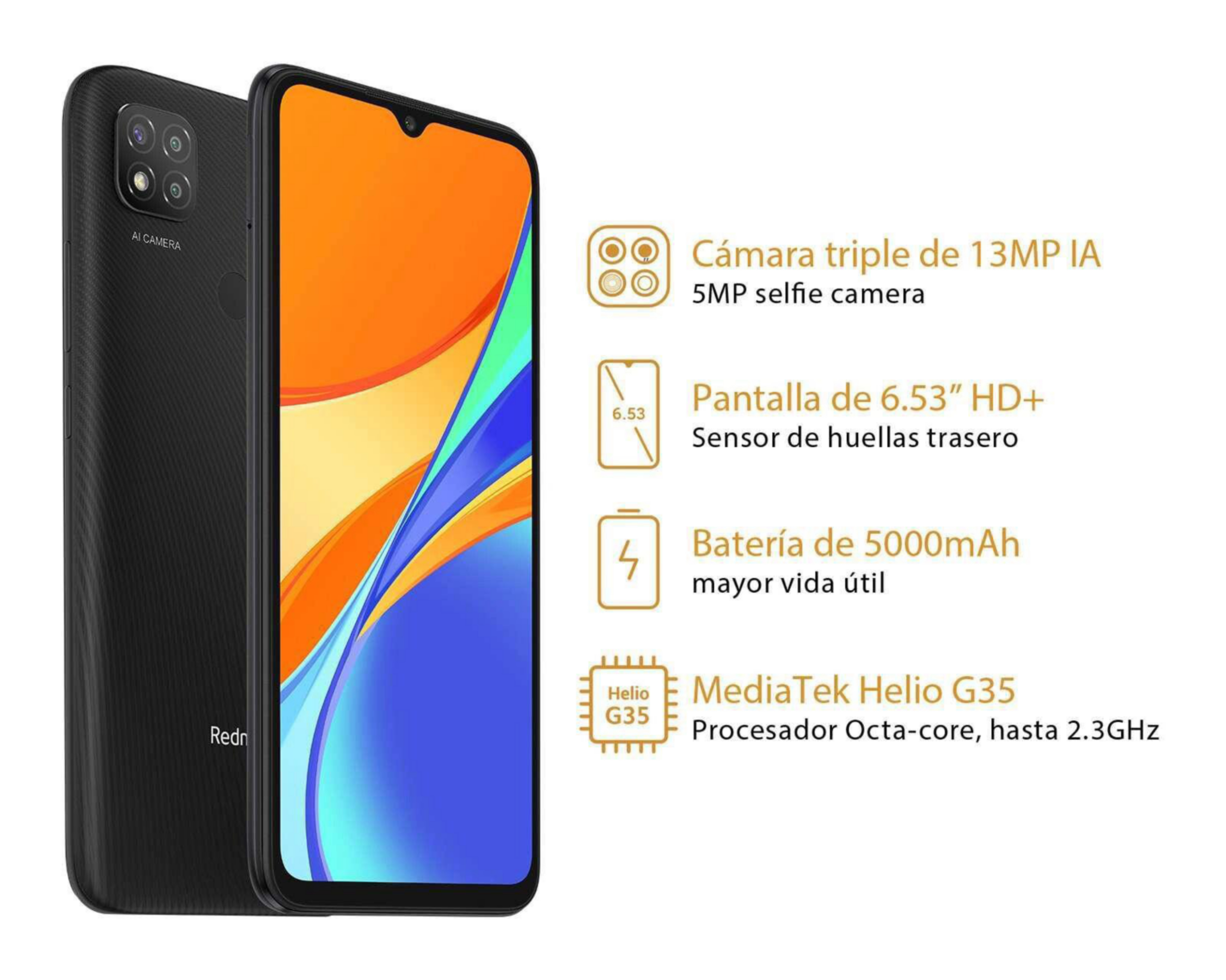 Foto 6 | Celular Xiaomi Desbloqueado Redmi 9C 64 GB Negro