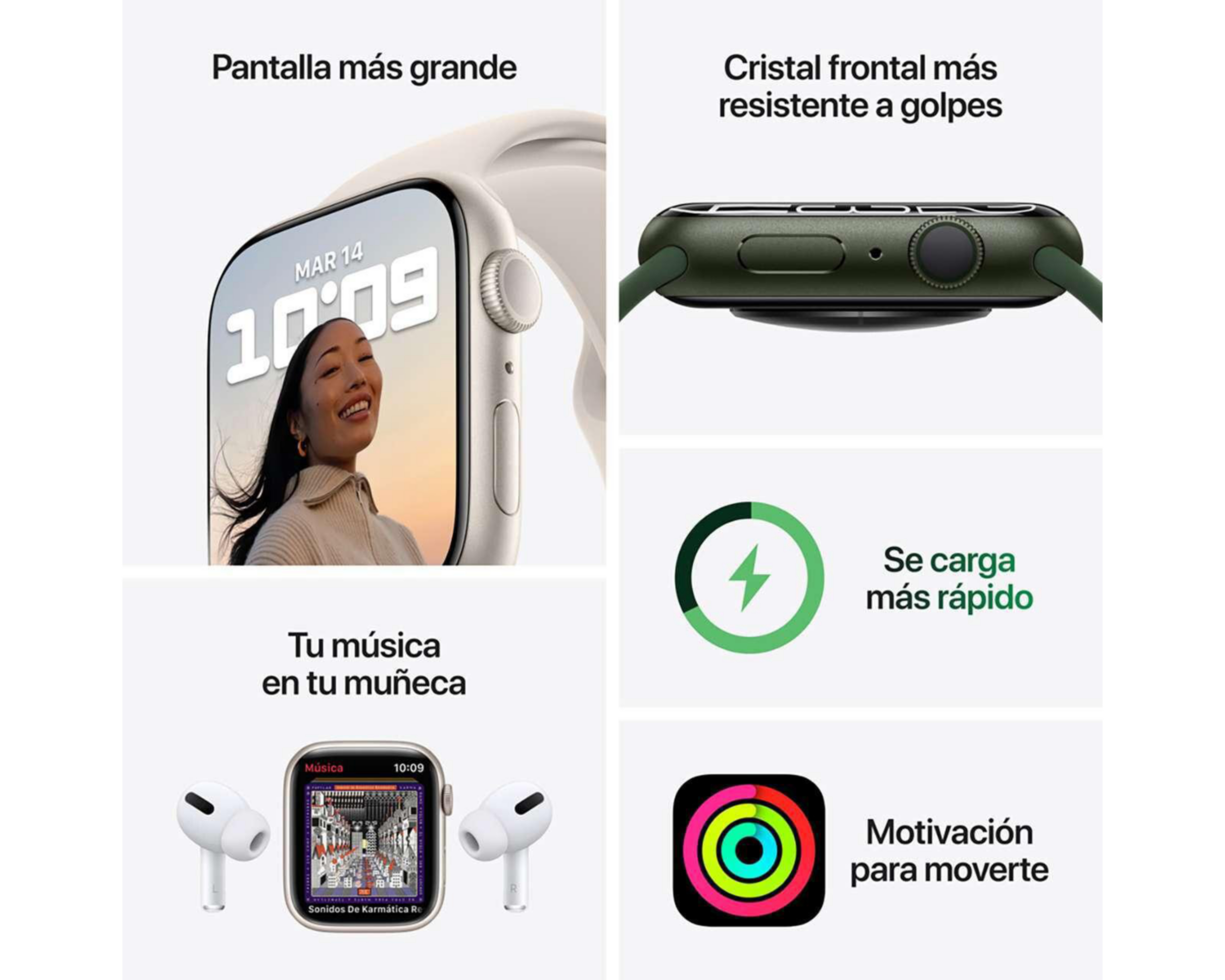 Foto 3 | Apple Watch Series 7 41 mm Blanco Estelar