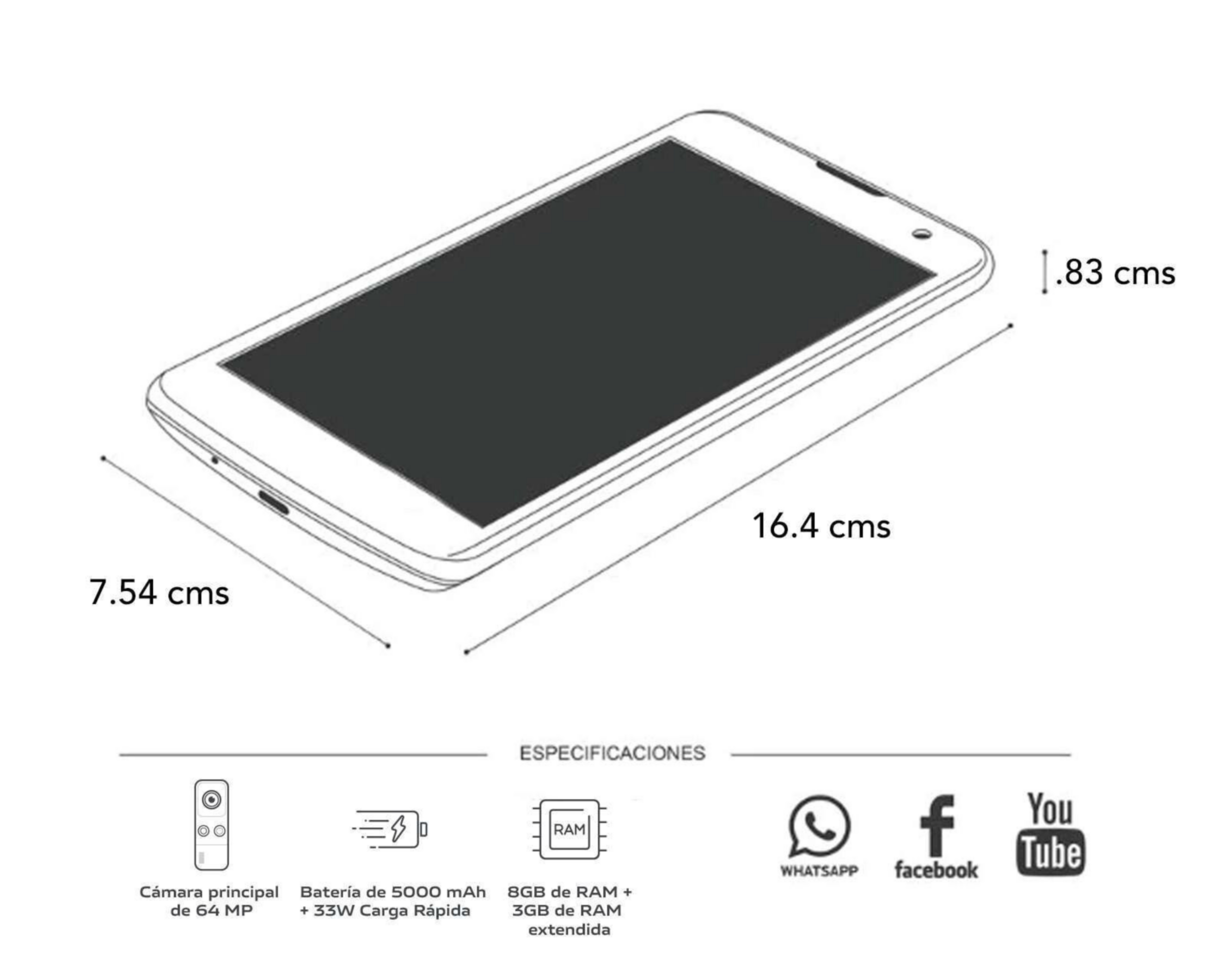 Foto 8 pulgar | Telcel Vivo Y53S 128 GB Negro