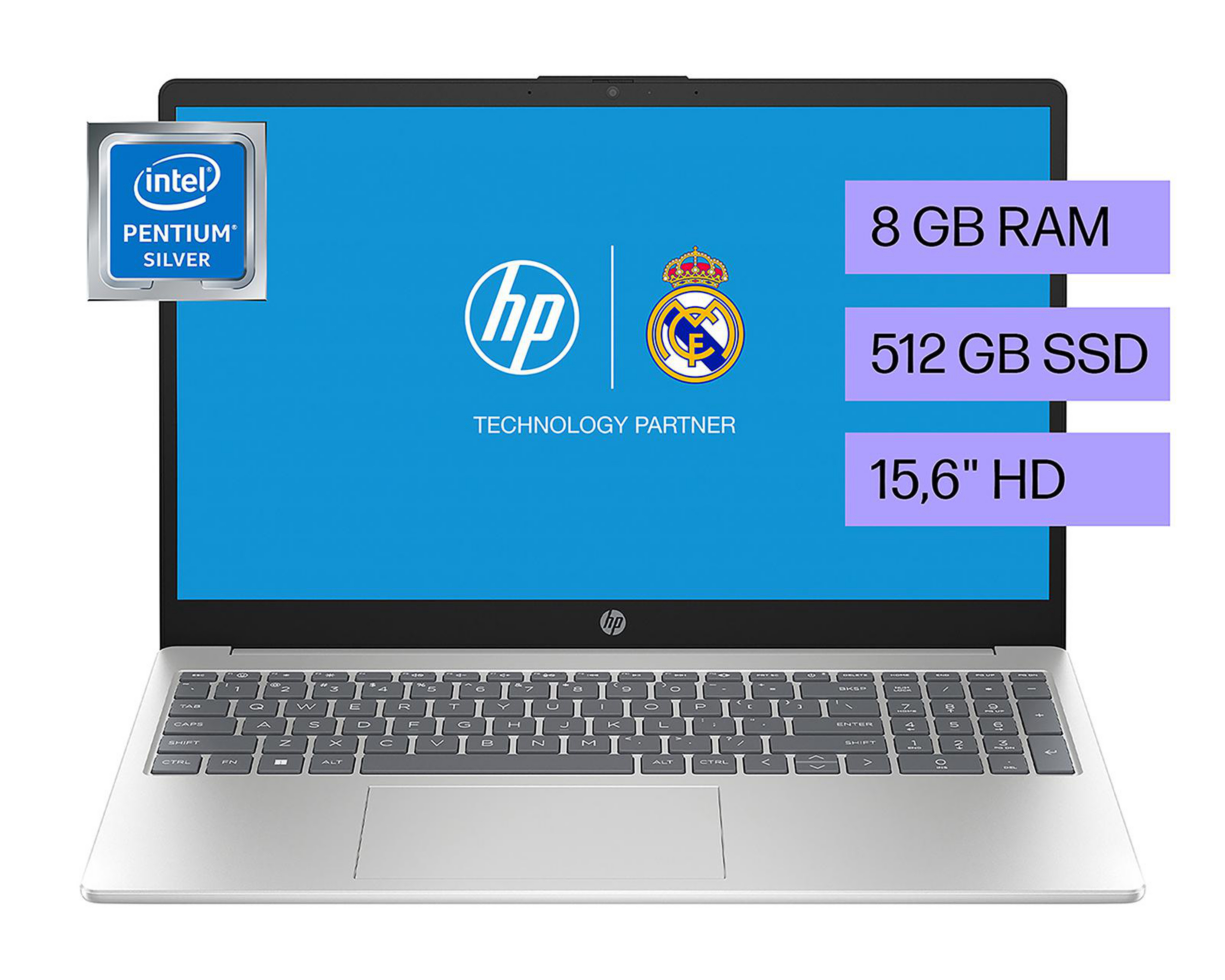 Foto 2 pulgar | Laptop HP 15-FD0037LA 15.6 Pulgadas Windows 11 Intel Core i5 8 GB 512 GB Plata + Mouse