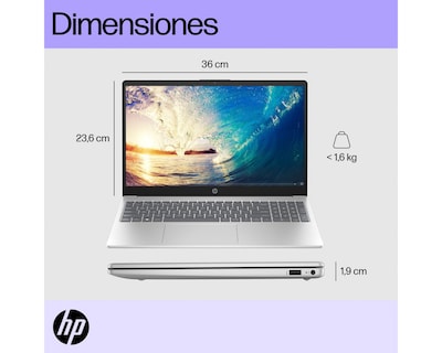 Foto 10 | Laptop HP 15-FD0037LA 15.6 Pulgadas Windows 11 intel n200 8 GB RAM 512 GB SSD Plata + Mouse