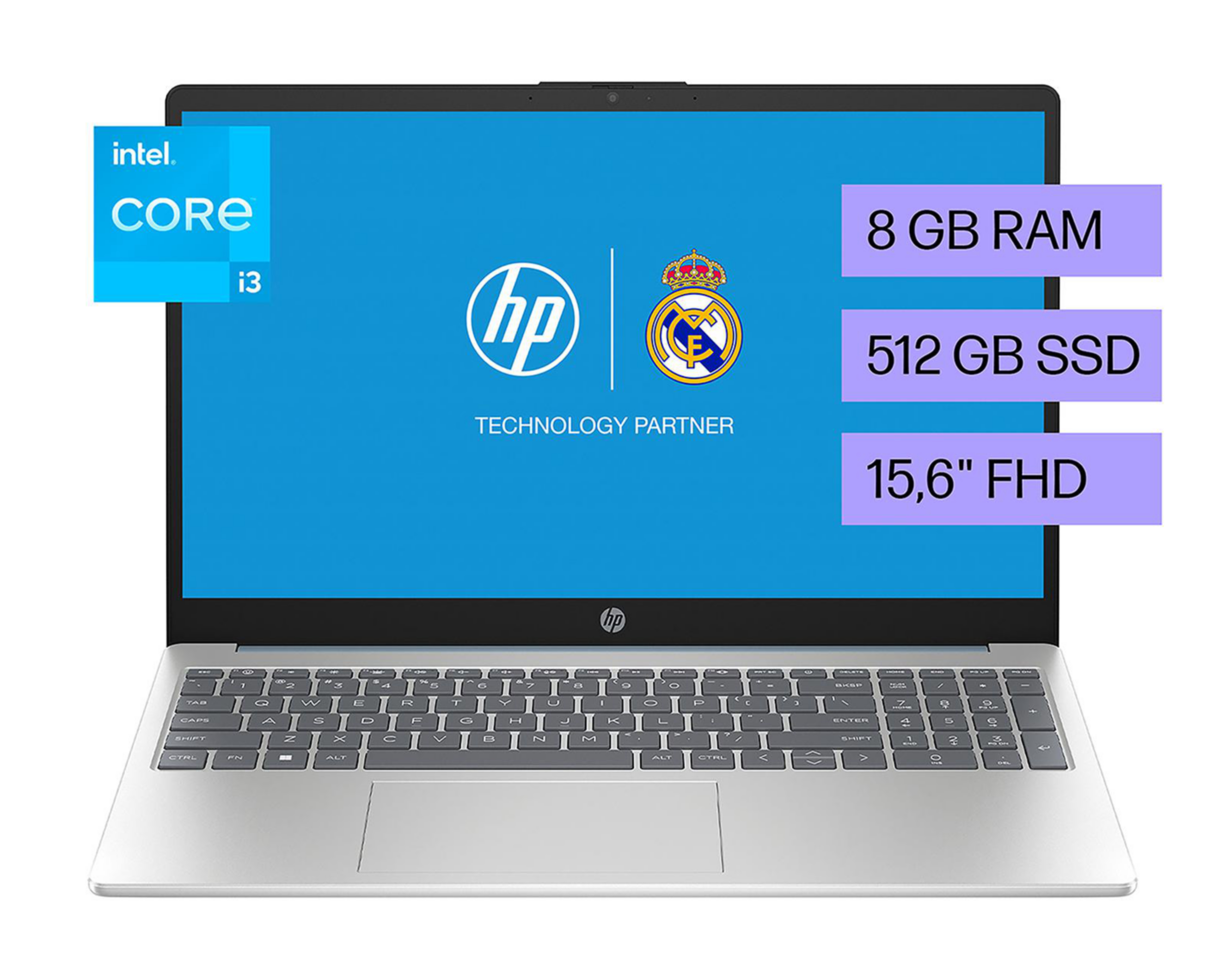 Foto 2 pulgar | Laptop HP 15-fd0026la 15.6" Windows 11 Intel Core i3 8 GB RAM 512 GB SSD + Impresora