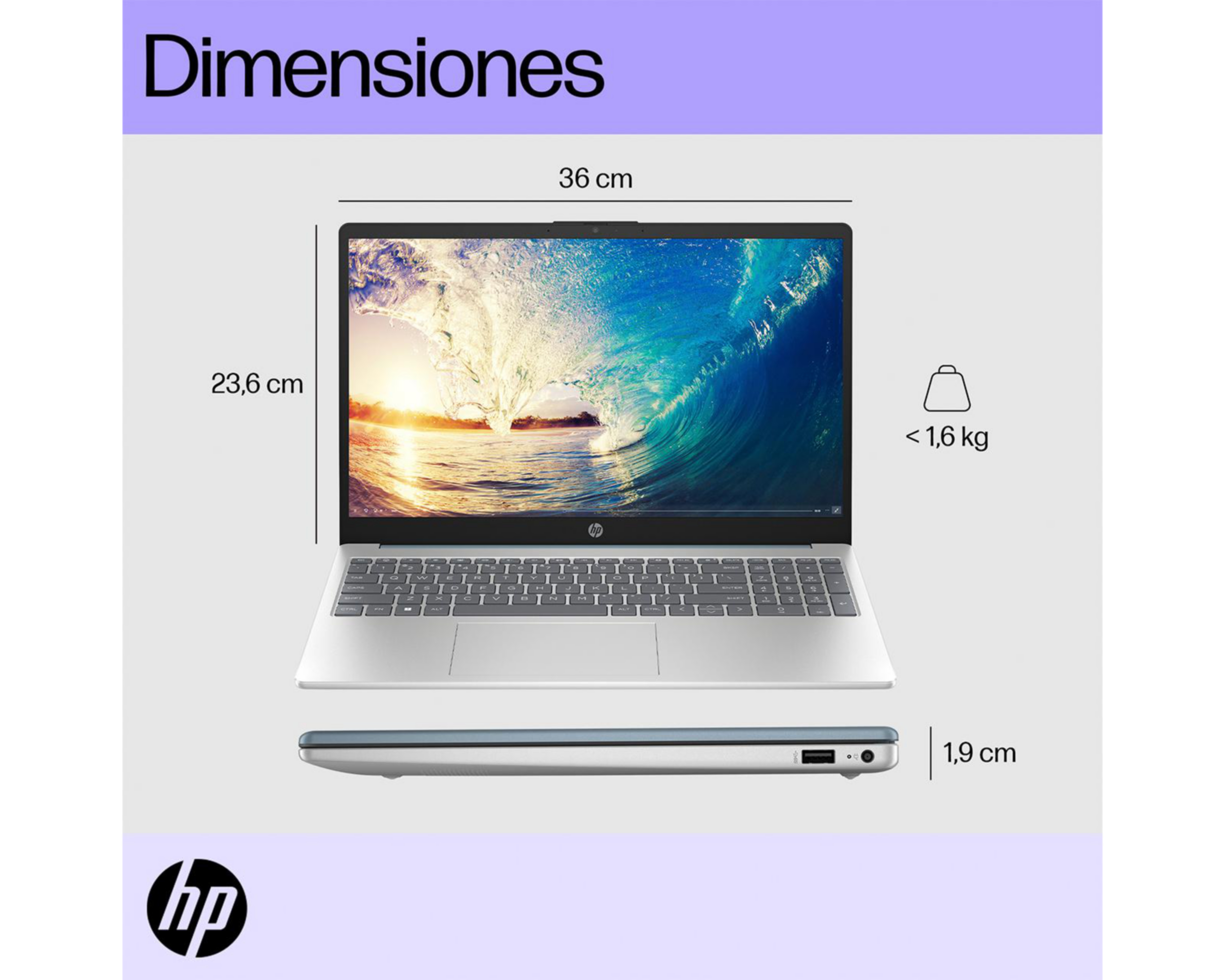 Foto 10 pulgar | Laptop HP 15-fd0026la 15.6" Windows 11 Intel Core i3 8 GB RAM 512 GB SSD + Impresora