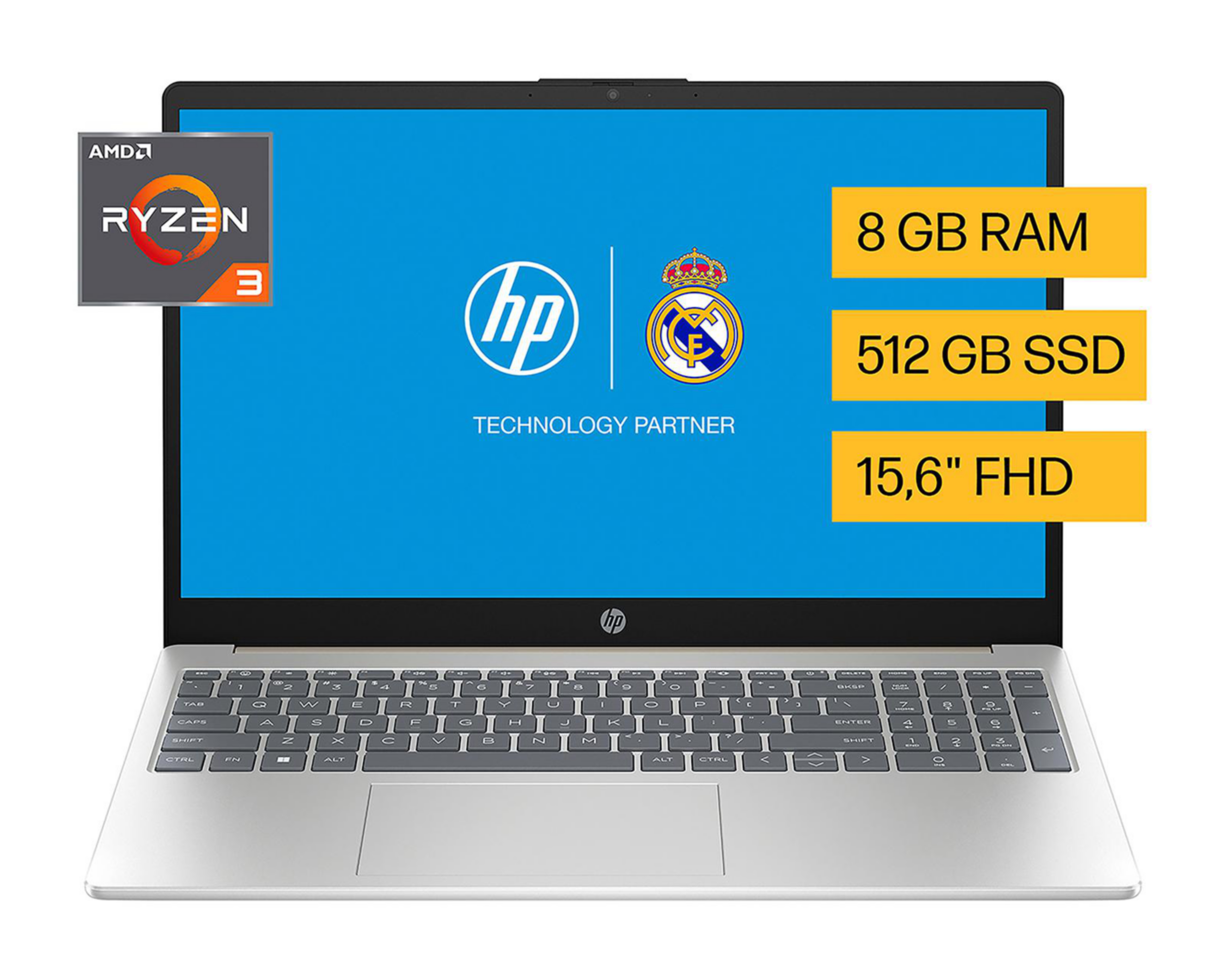 Foto 2 pulgar | Laptop HP 15-FC0043LA 15.6 Pulgadas Windows 11 AMD Ryzen 3 8 GB RAM 512 GB SSD Dorada