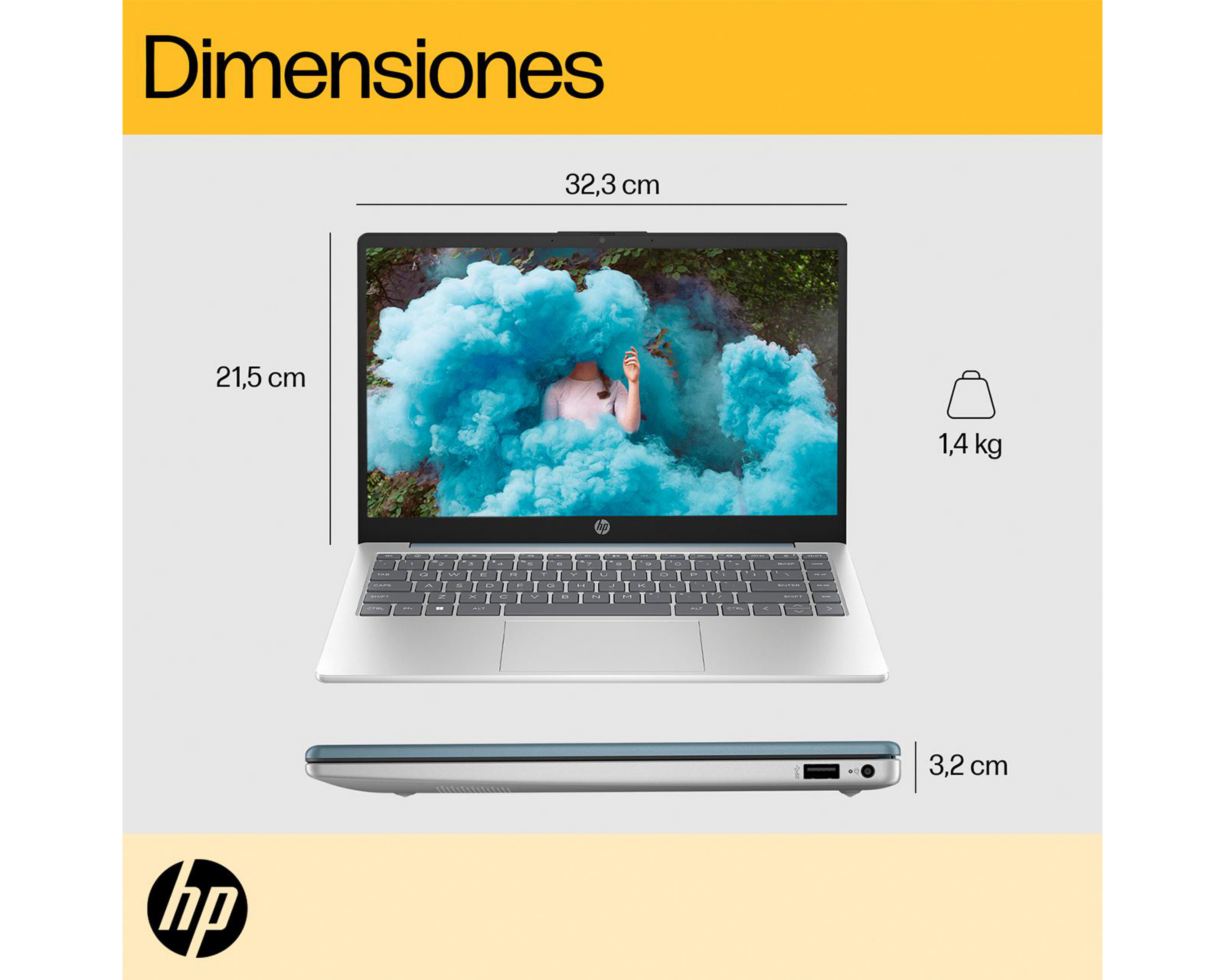 Foto 11 pulgar | Laptop HP 14-EM0017LA 14 Pulgadas Windows 11  AMD Ryzen 5 8 GB RAM 512 GB SSD Plateado