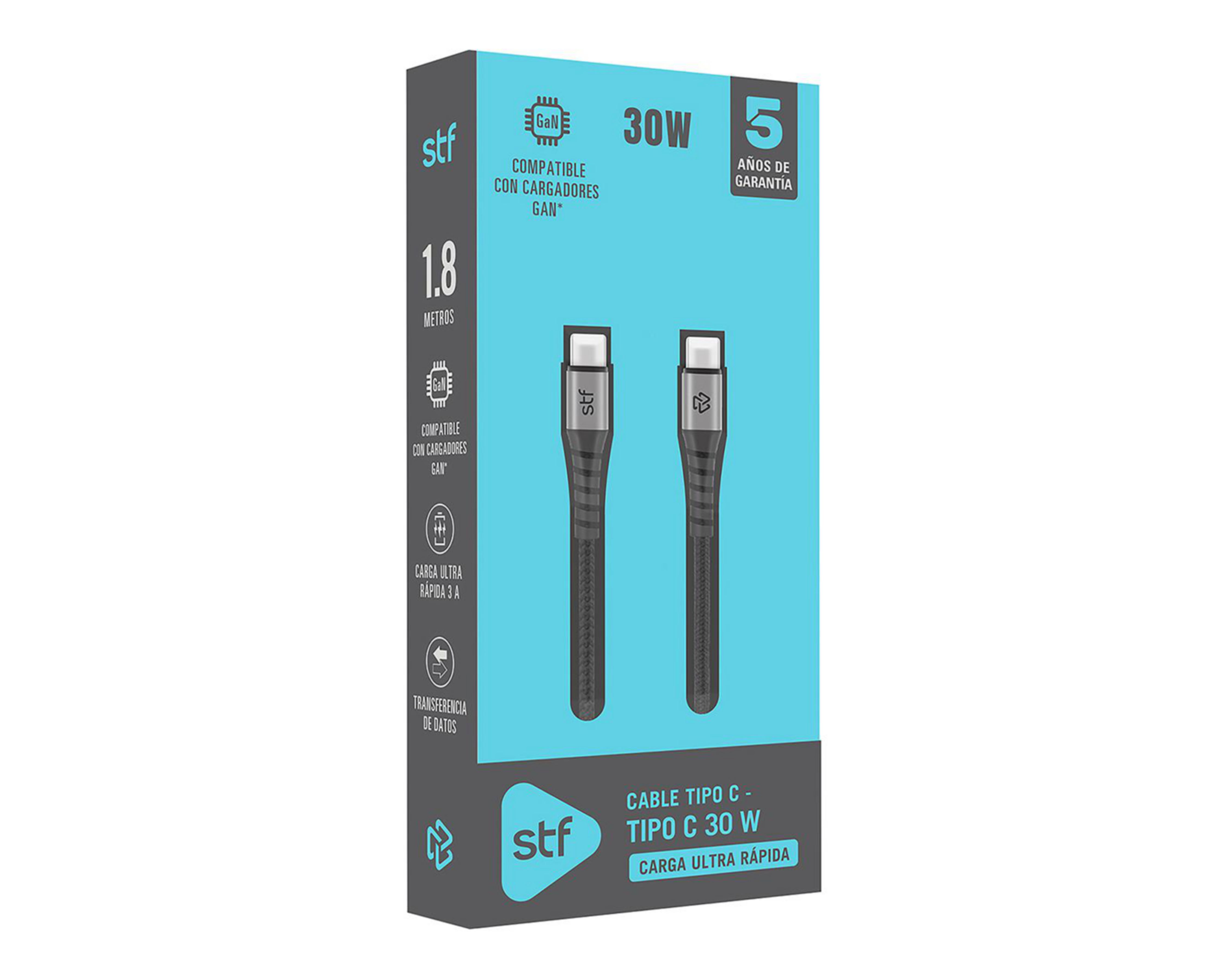 Foto 4 pulgar | Cable USB-C SPF 1.8 M