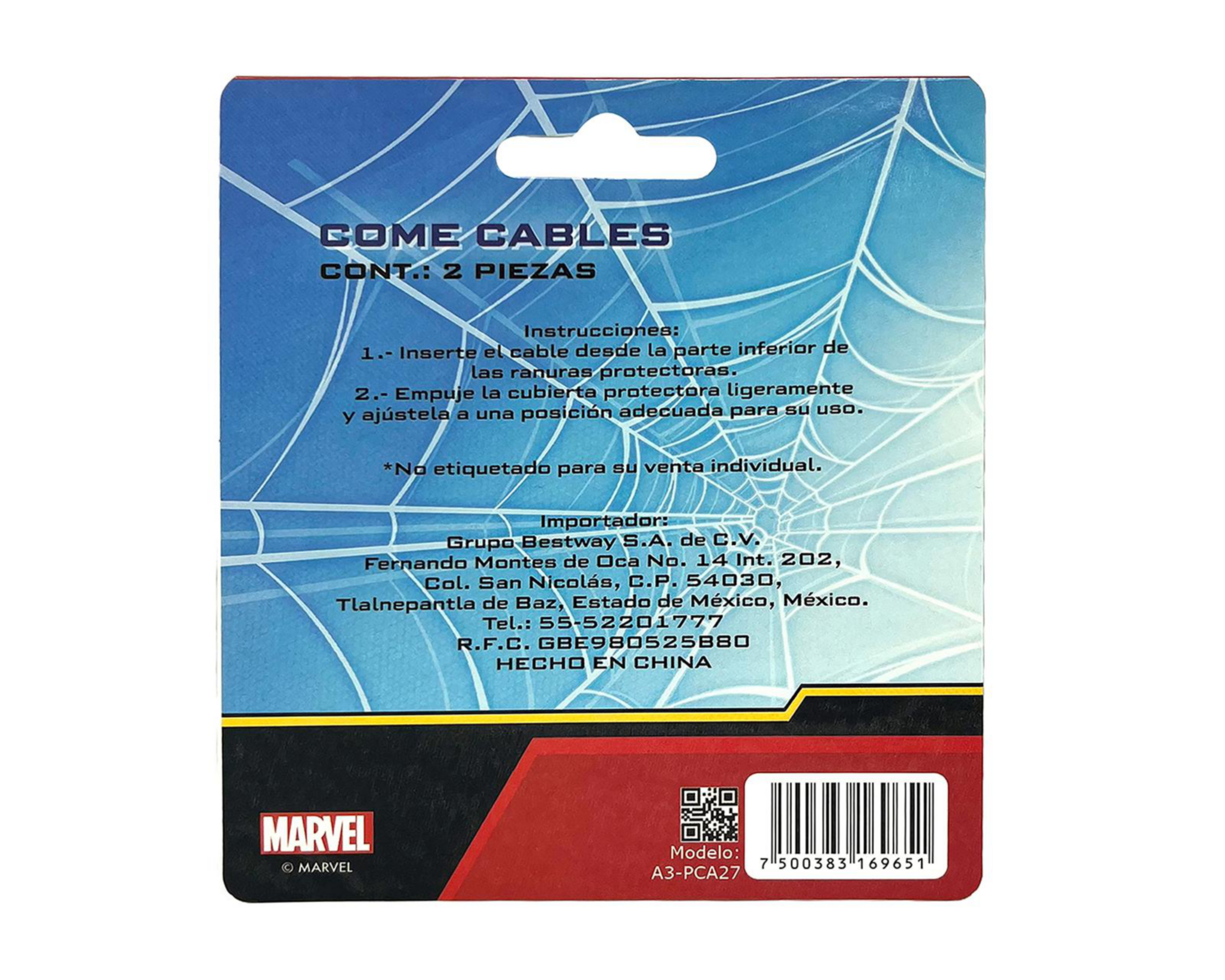 Foto 4 | Protector de Cable Gairet Spider-Man 2 Piezas