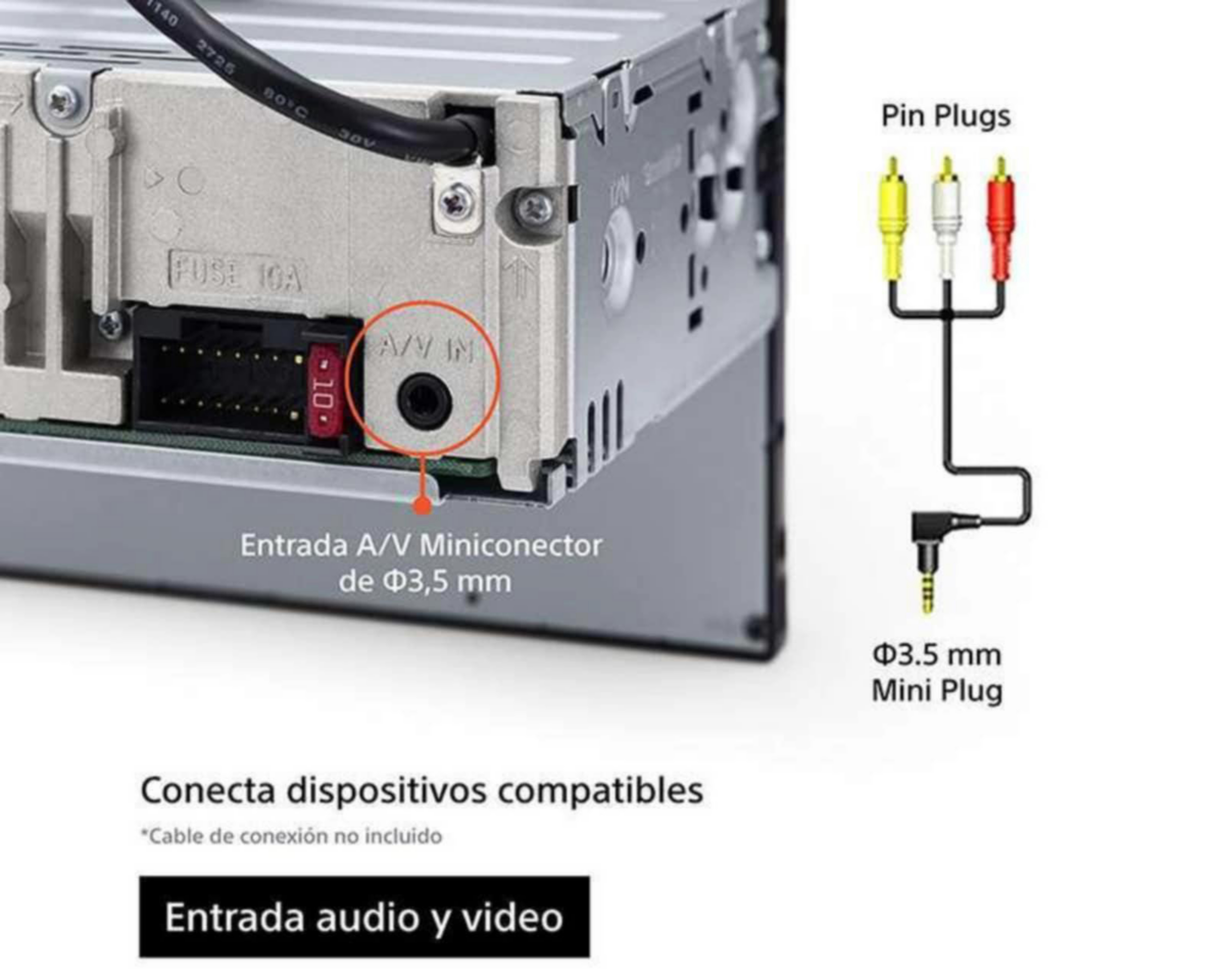 Foto 4 | Autoestéreo Sony Multimedia Sin CD XAV-AX3200 de 6.95" Bluetooth Compatible con Android Auto Negro