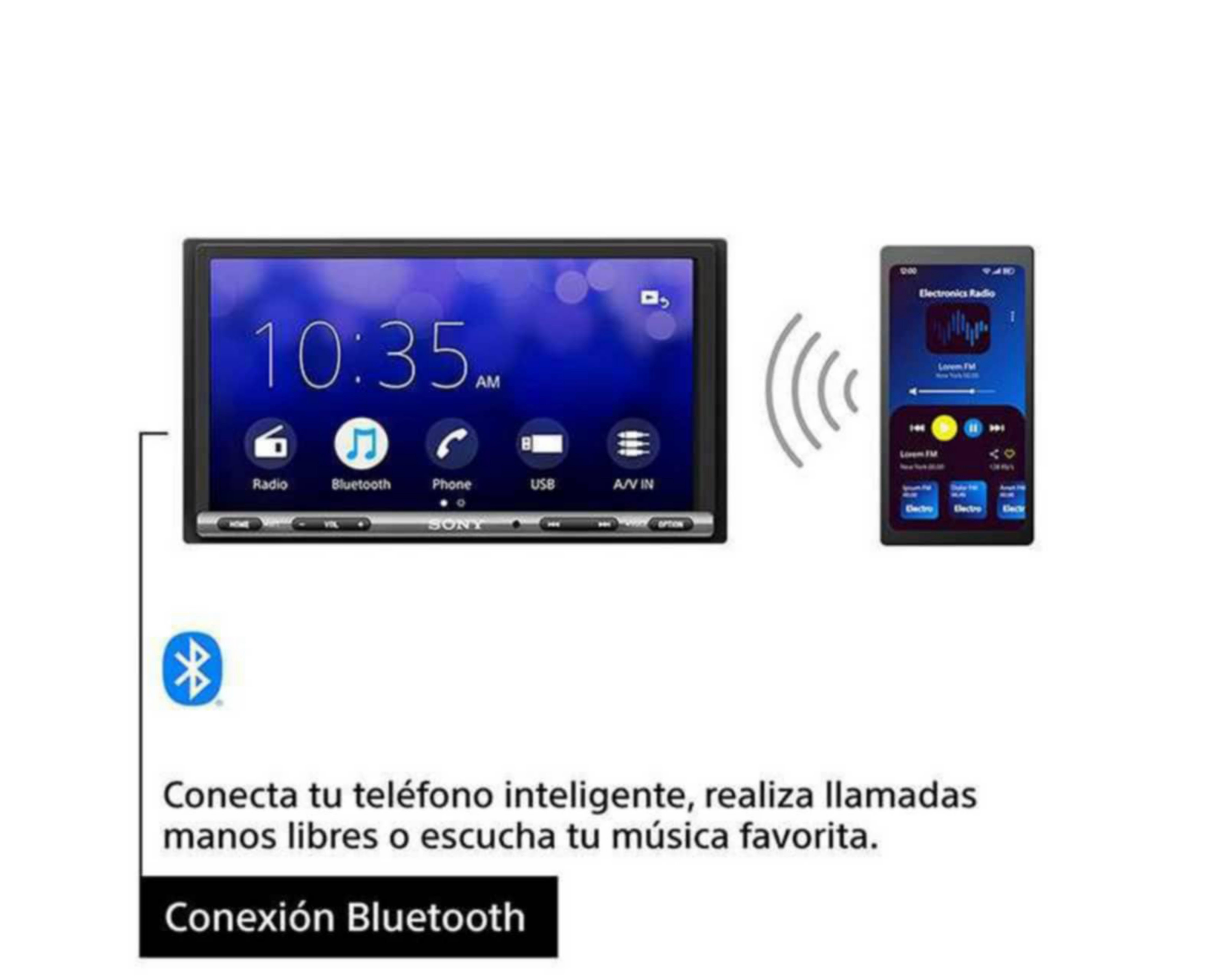 Foto 7 pulgar | Autoestéreo Sony Multimedia Sin CD XAV-AX3200 de 6.95" Bluetooth Compatible con Android Auto Negro