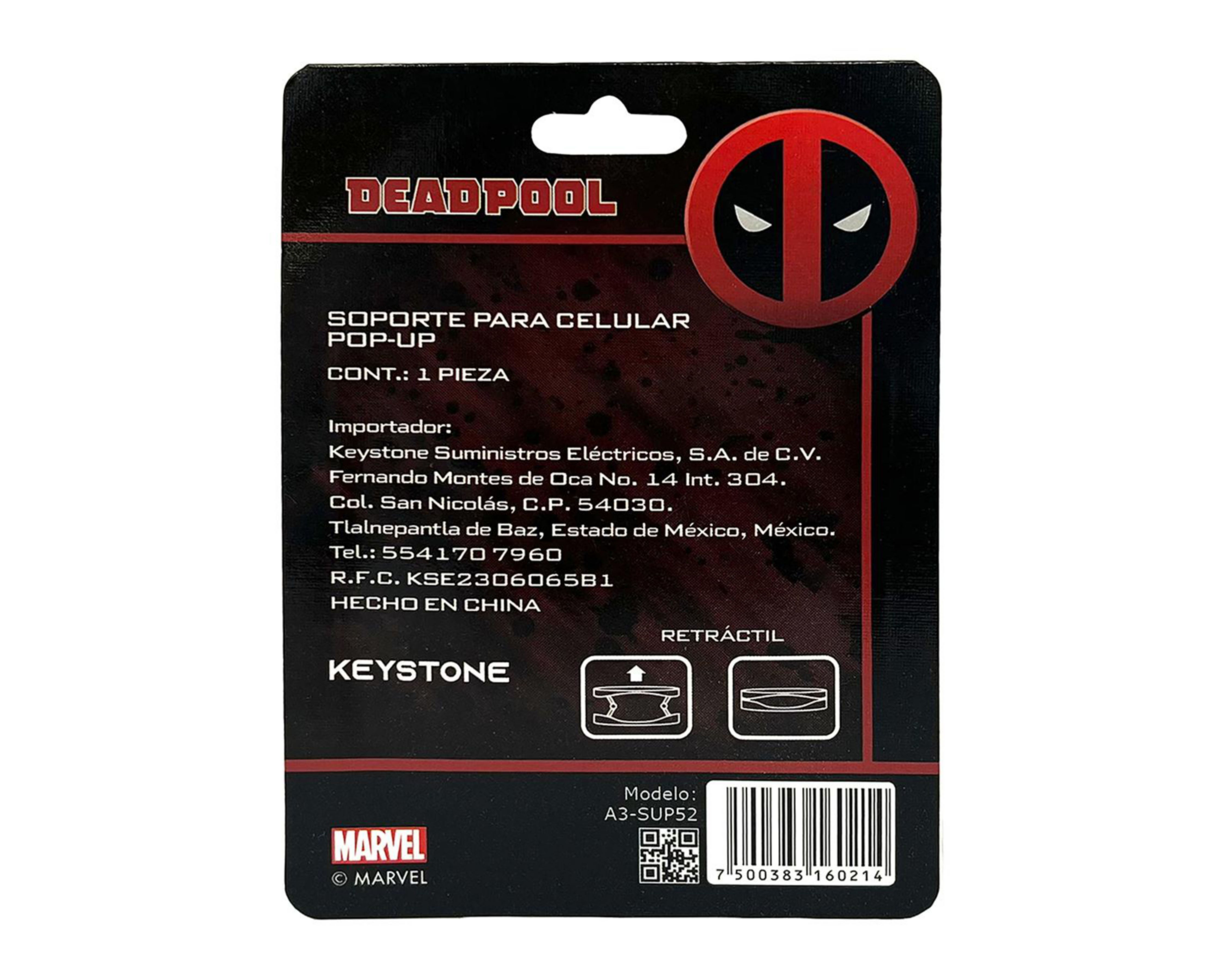 Foto 5 pulgar | Soporte para Celular Marvel Deadpool