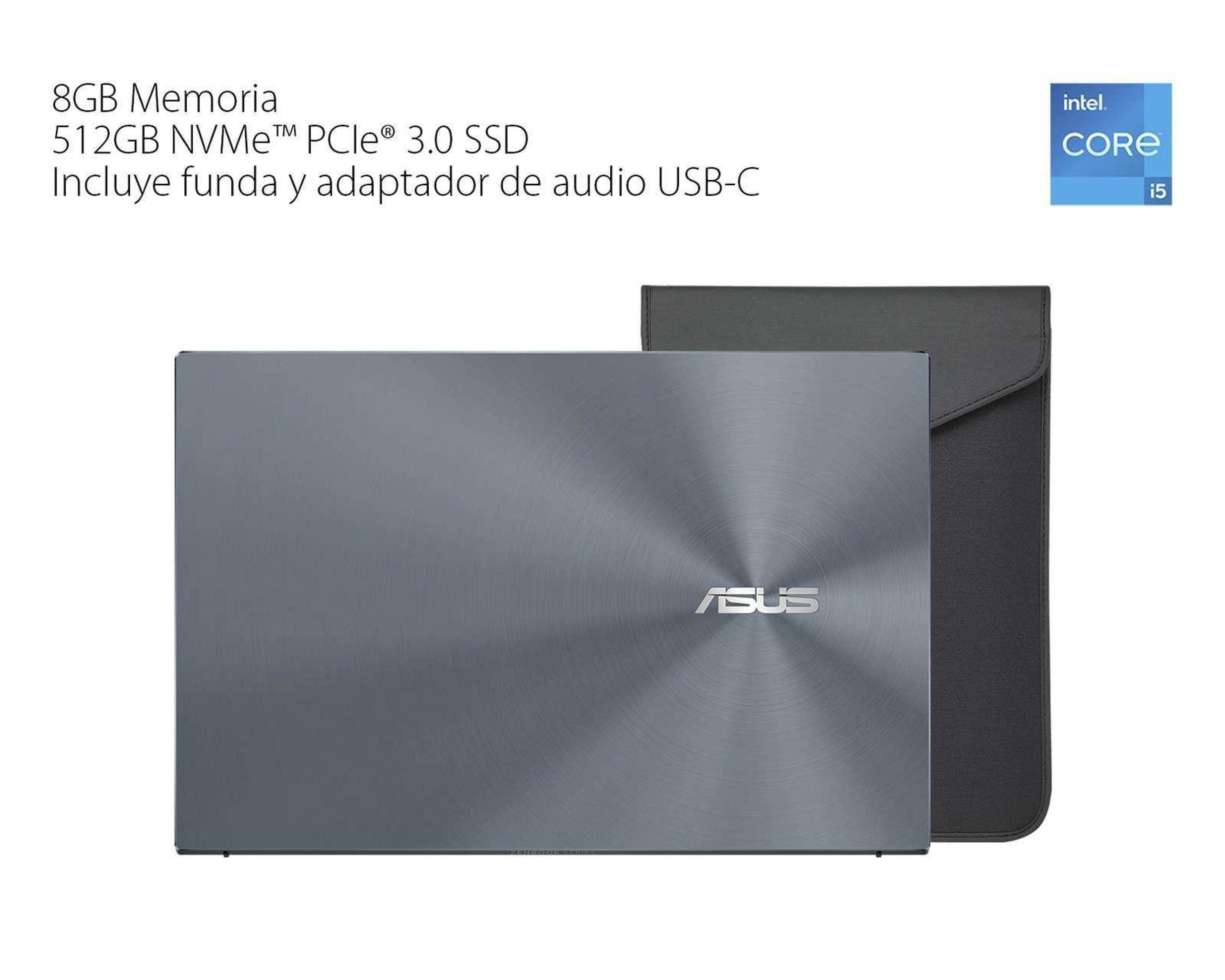 Foto 9 pulgar | Laptop Asus UX325EA-I5OLED 13.3" Windows 10 Home Intel Core i5 8 GB RAM 512 GB SSD Gris